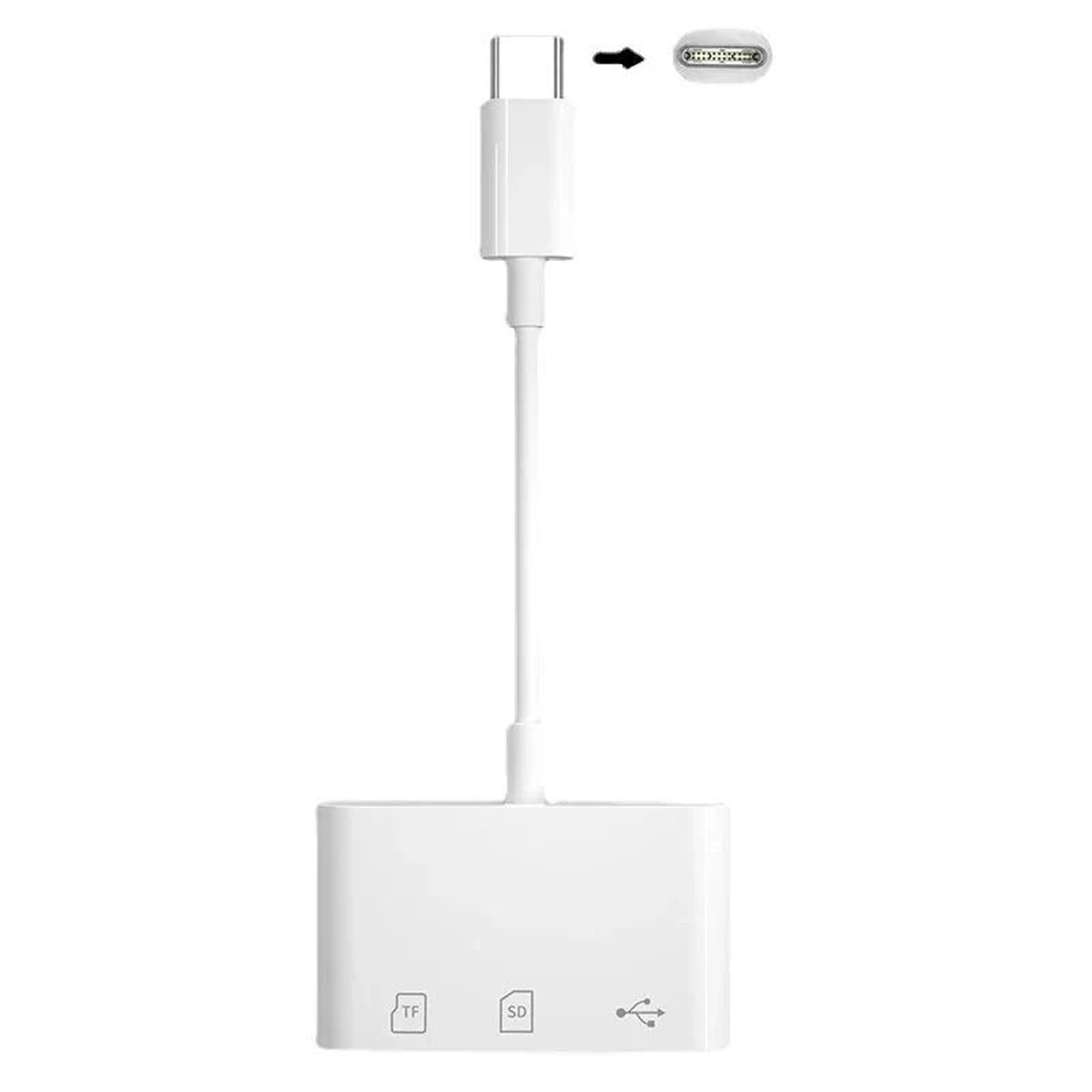USB C Multi Card Reader Adapter For TF CF And SD Memory Cards 5