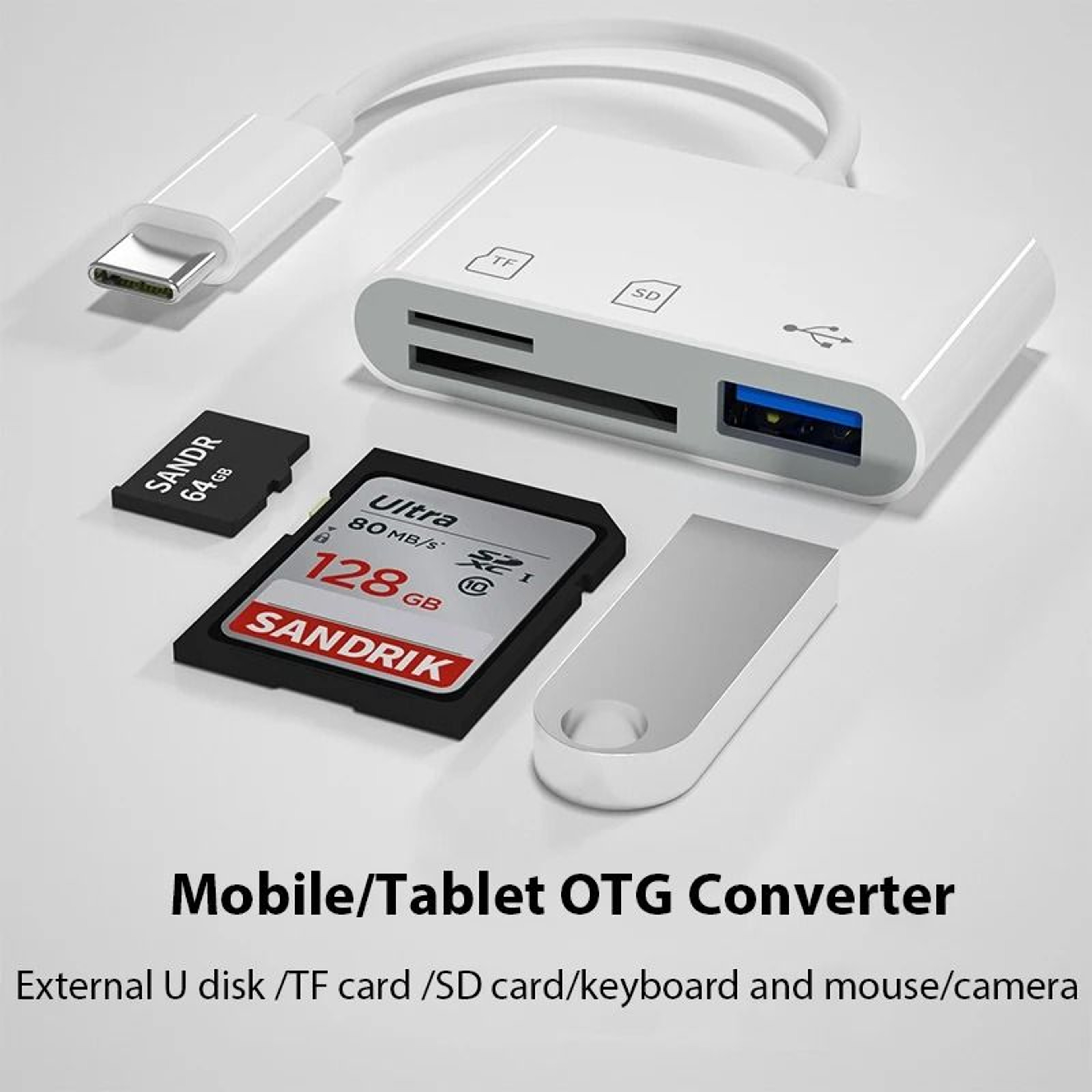 USB C Multi Card Reader Adapter For TF CF And SD Memory Cards 6