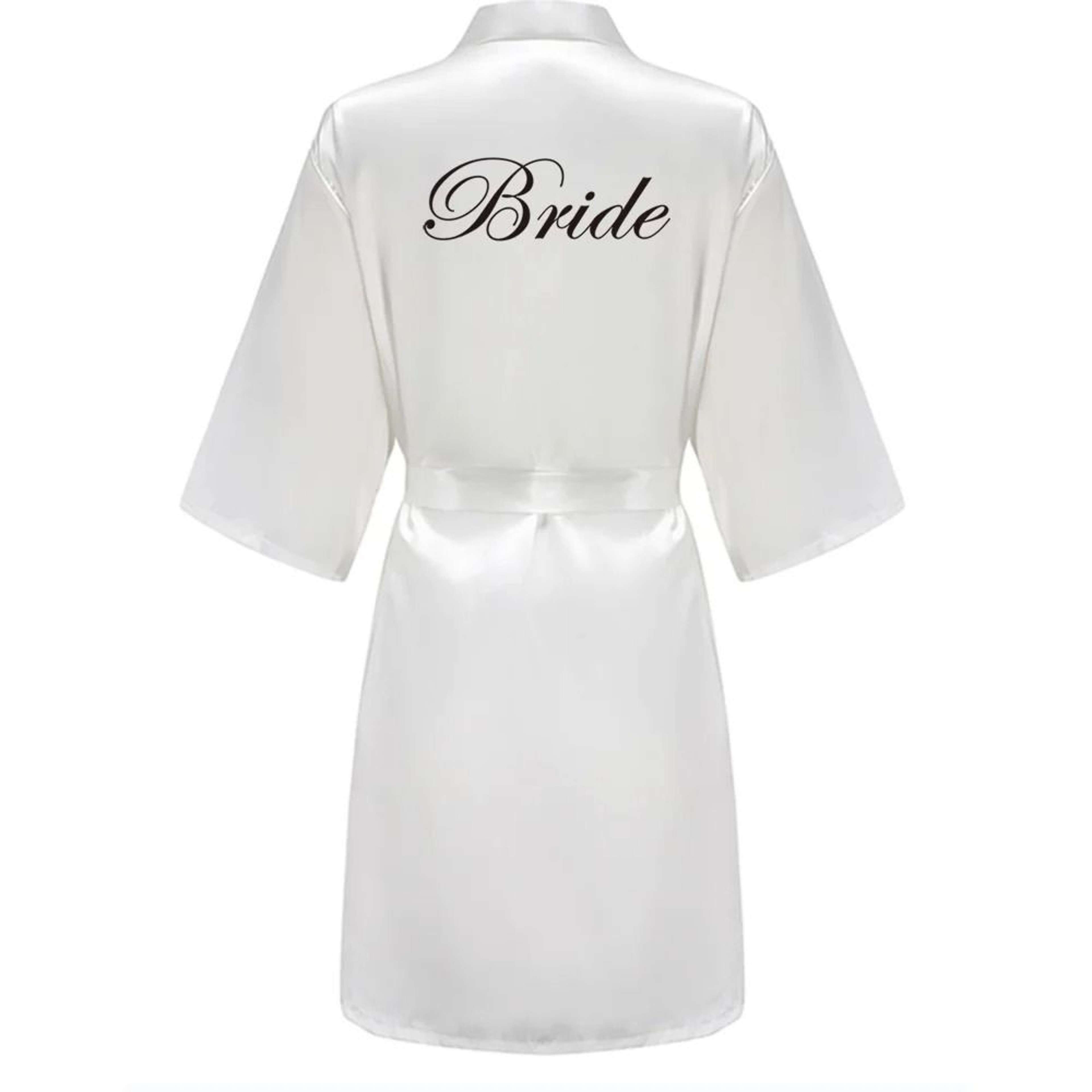 Grass Green Satin Bride And Bridesmaid Short Robe For Wedding Party 18