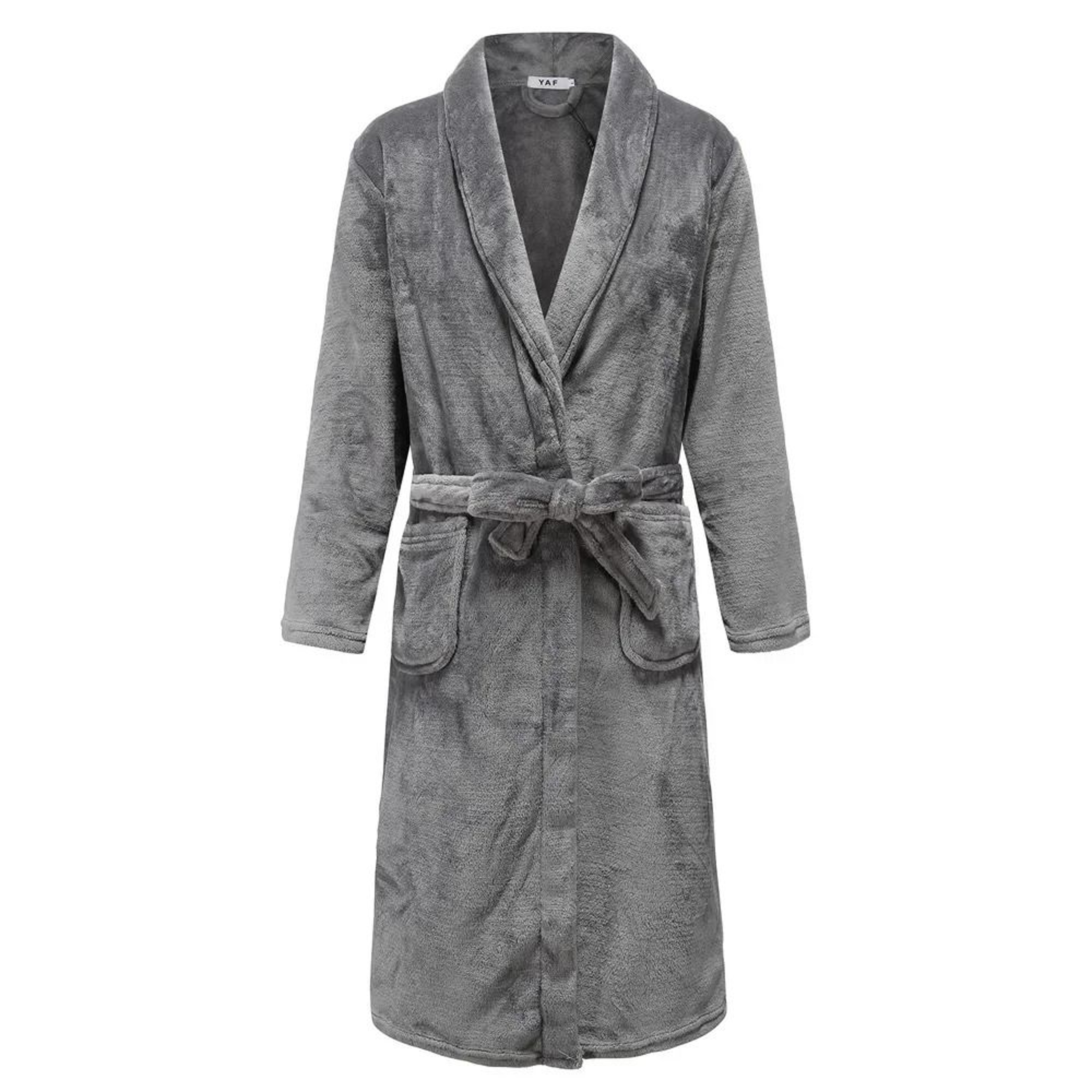 Plus Size Thick Flannel Mens Kimono Bathrobe For Autumn And Winter 3