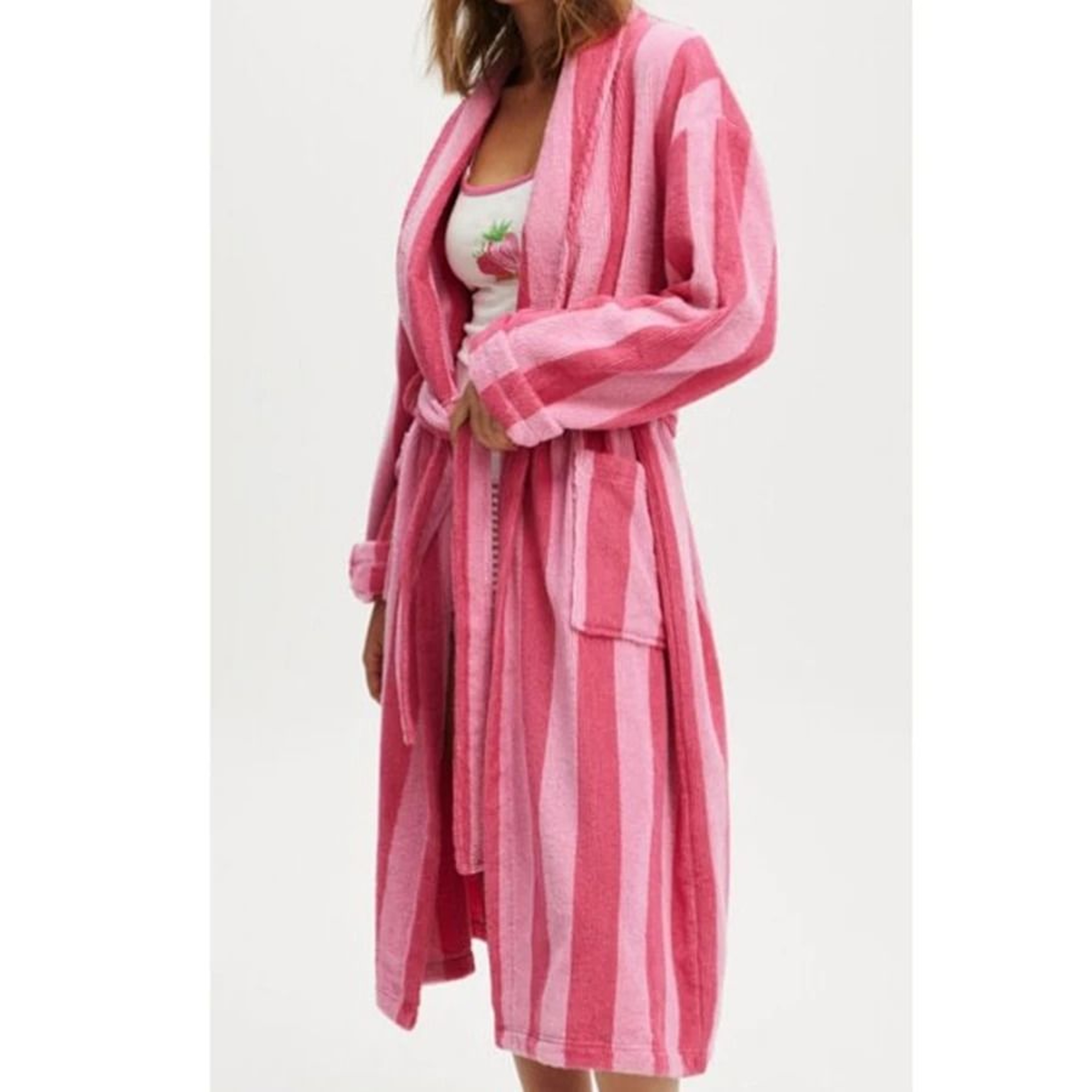 Comfort Womens Towel Robe Lace Up Printed Classic Spa Bathrobe 4