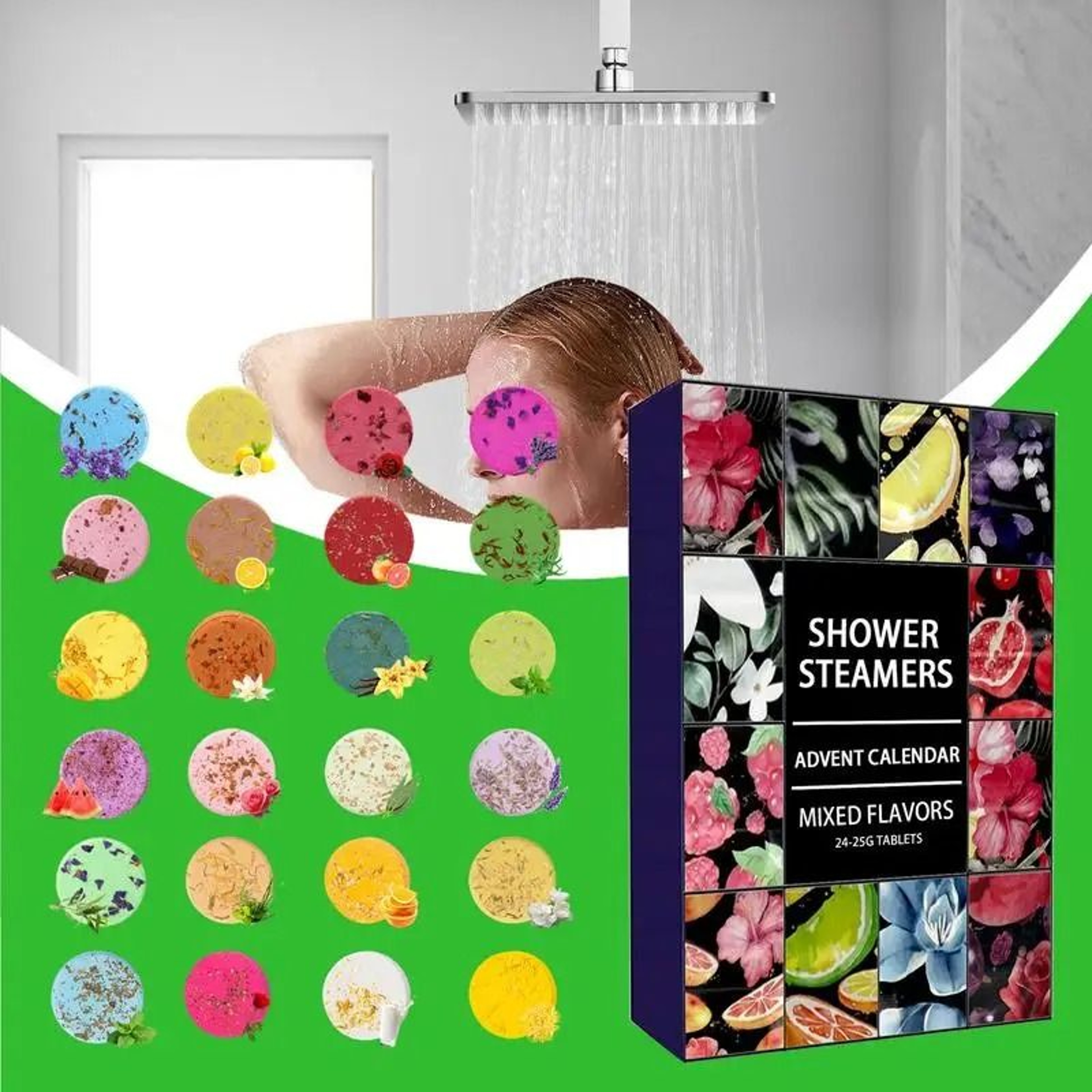 SerenityScents Shower Steamers Advent Calendar 24 Piece Aromatherapy Set 1