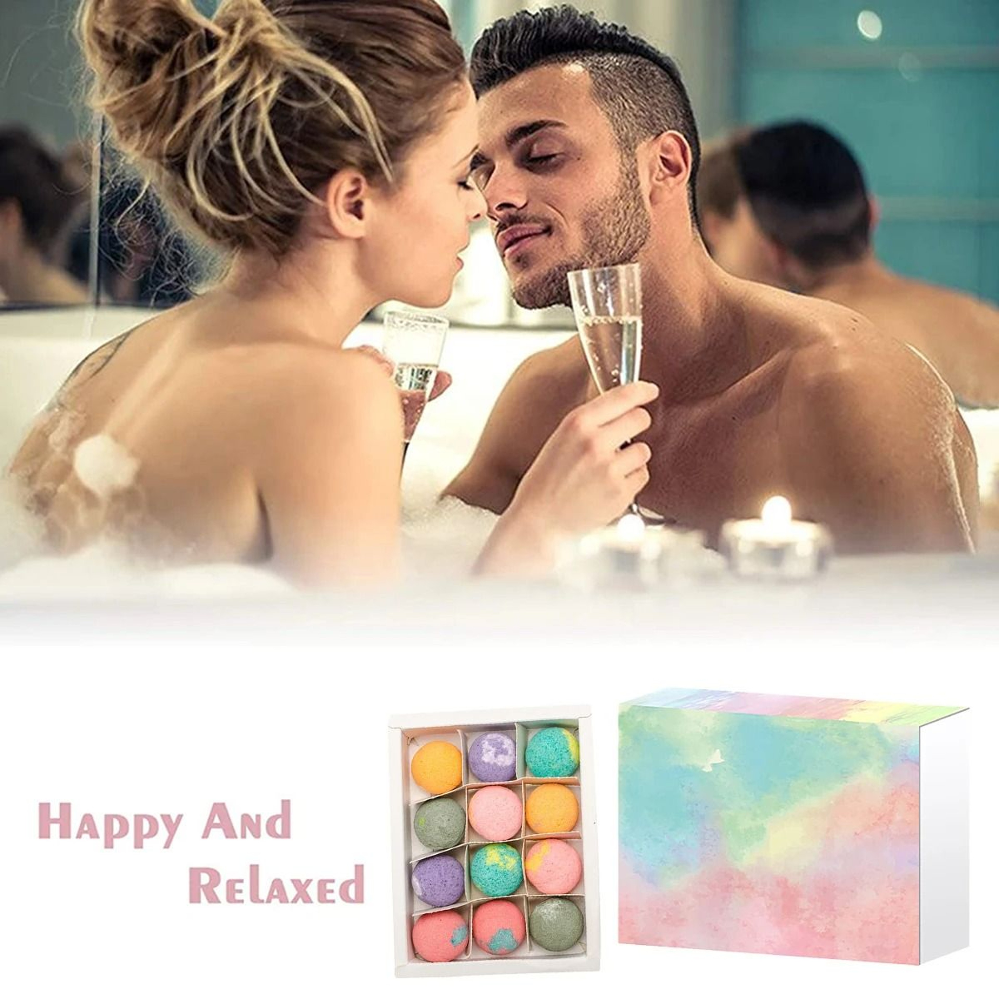 PureBliss Organic Bath Bombs Gift Set 12 Mini Handmade Spa Bombs 3