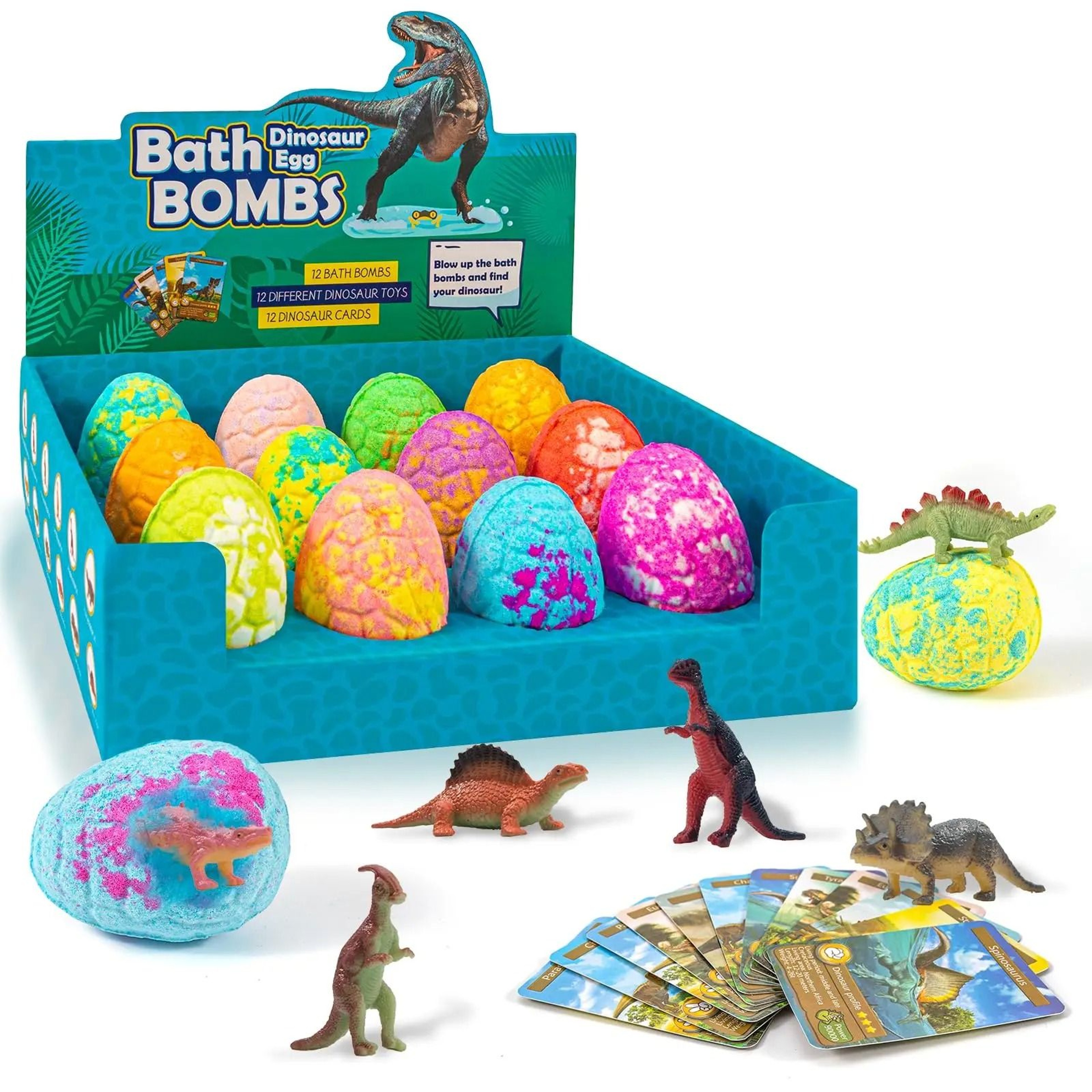 DinoFizz Dinosaur Bath Bombs For Kids 12 Pack Surprise Gift Set 0