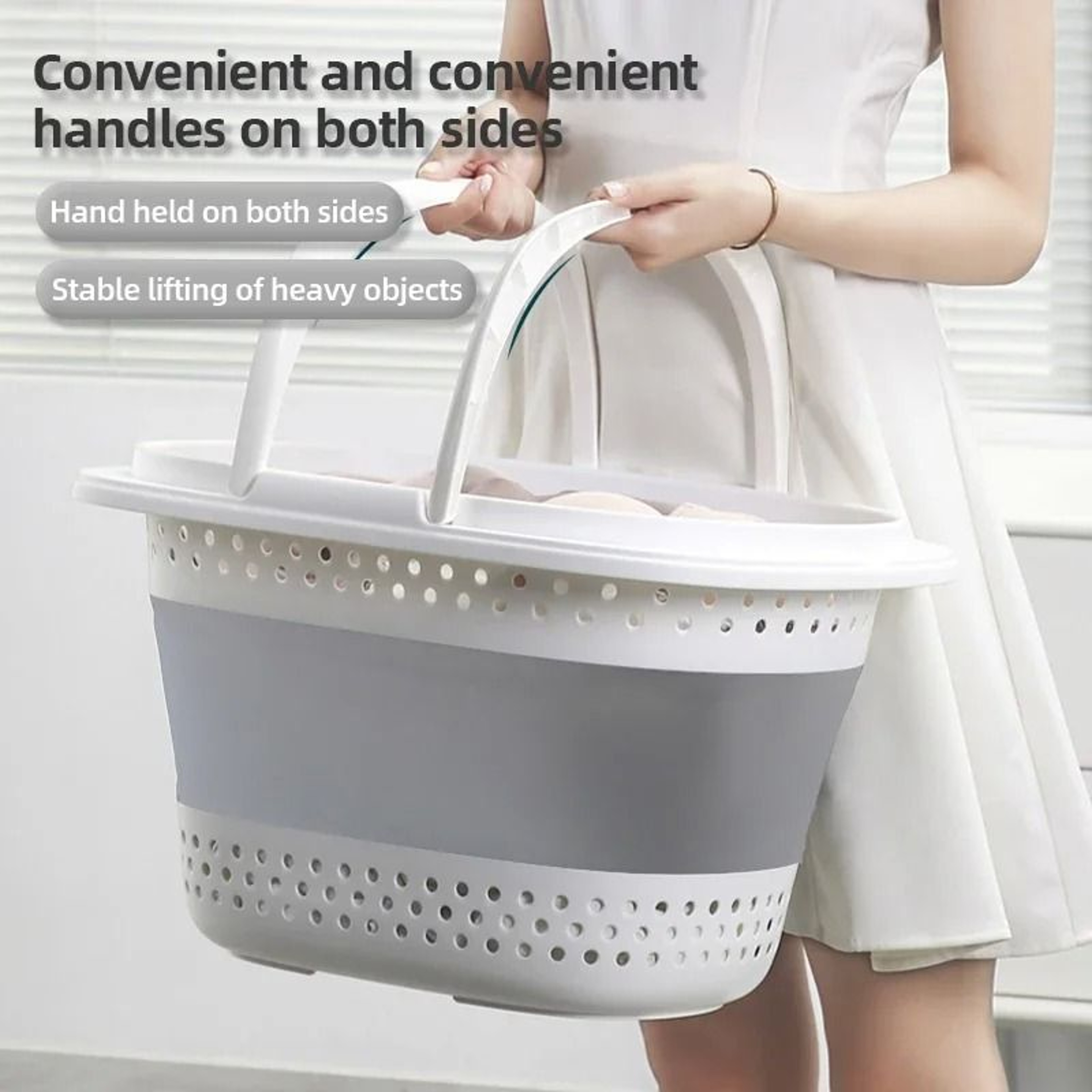 FlexPop Collapsible Laundry Basket Folding Pop Up Hamper 7