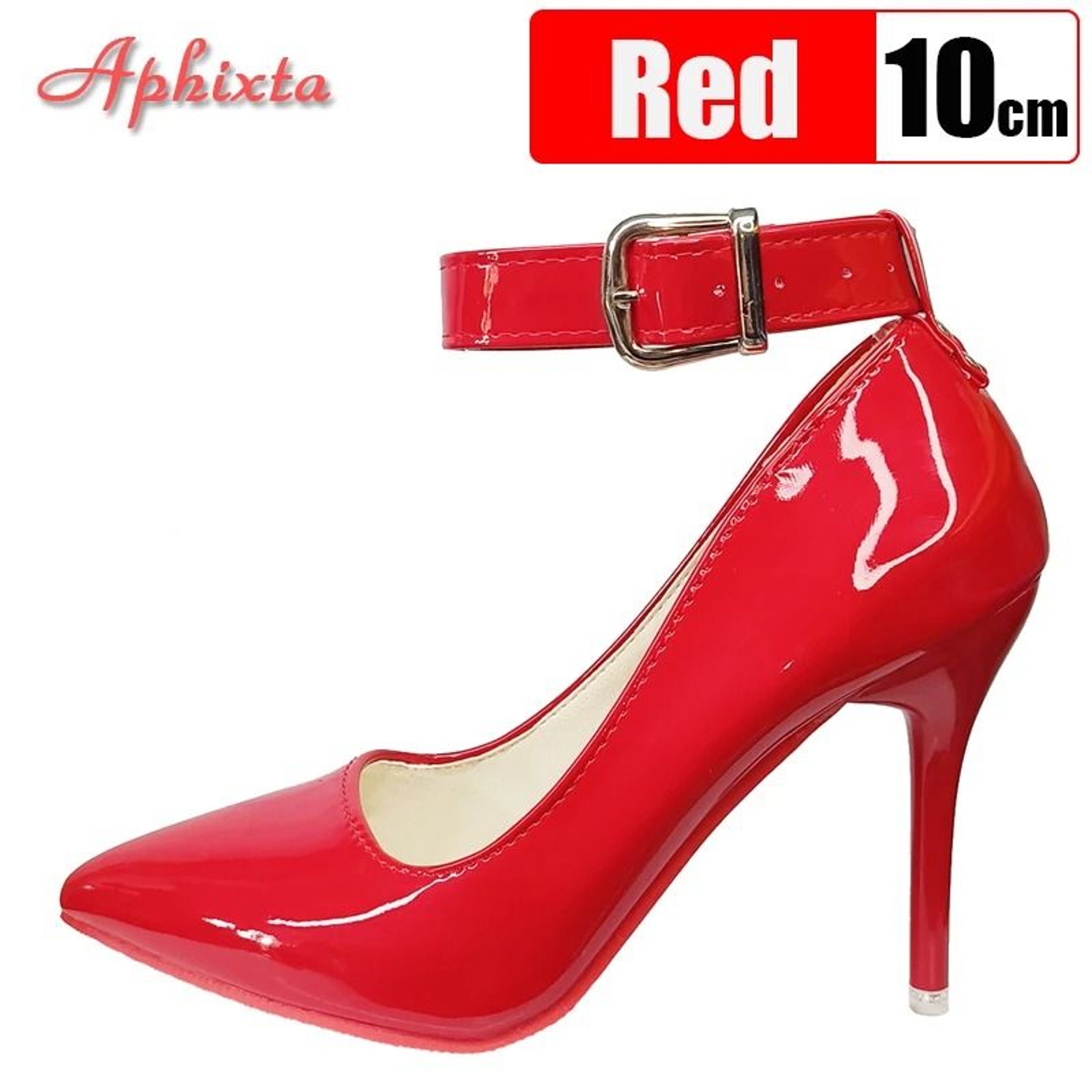 Aphixta 10cm 12cm Metal Buckle Stiletto Heels Pointed Toe Party Pumps 5