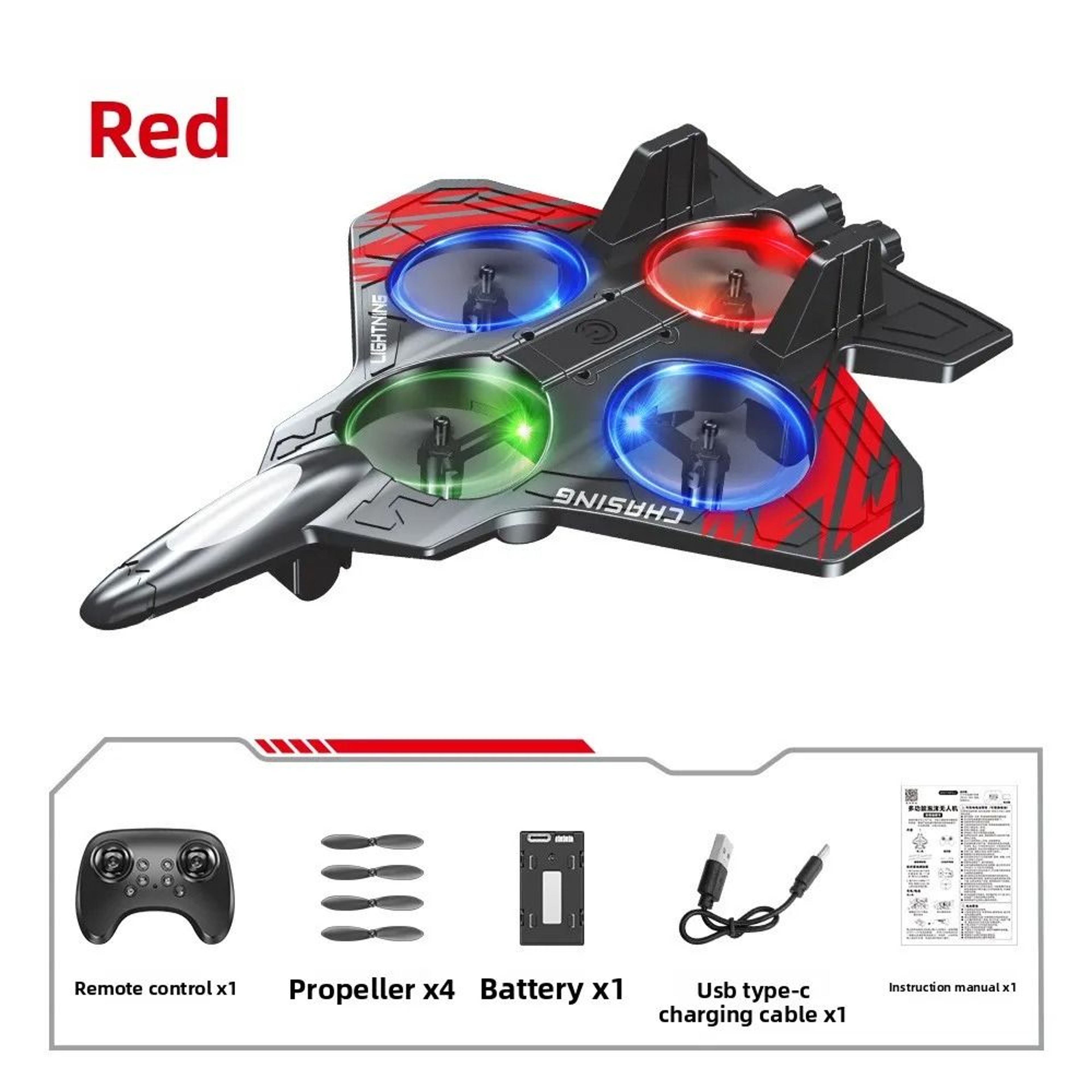 Remote Control Fighter Plane 24G Stunt Foam RC Jet With Lights 1