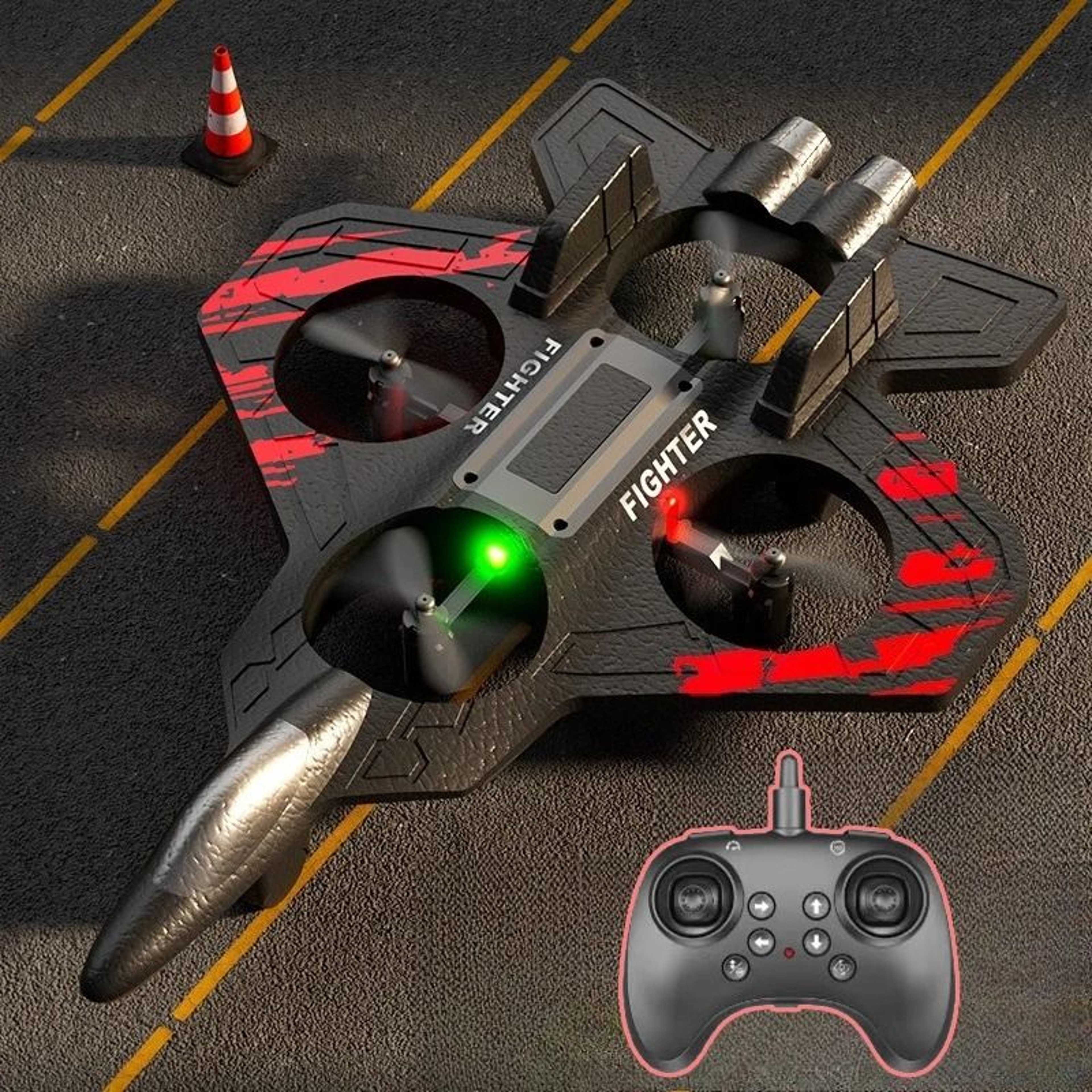 Remote Control Fighter Plane 24G Stunt Foam RC Jet With Lights 0