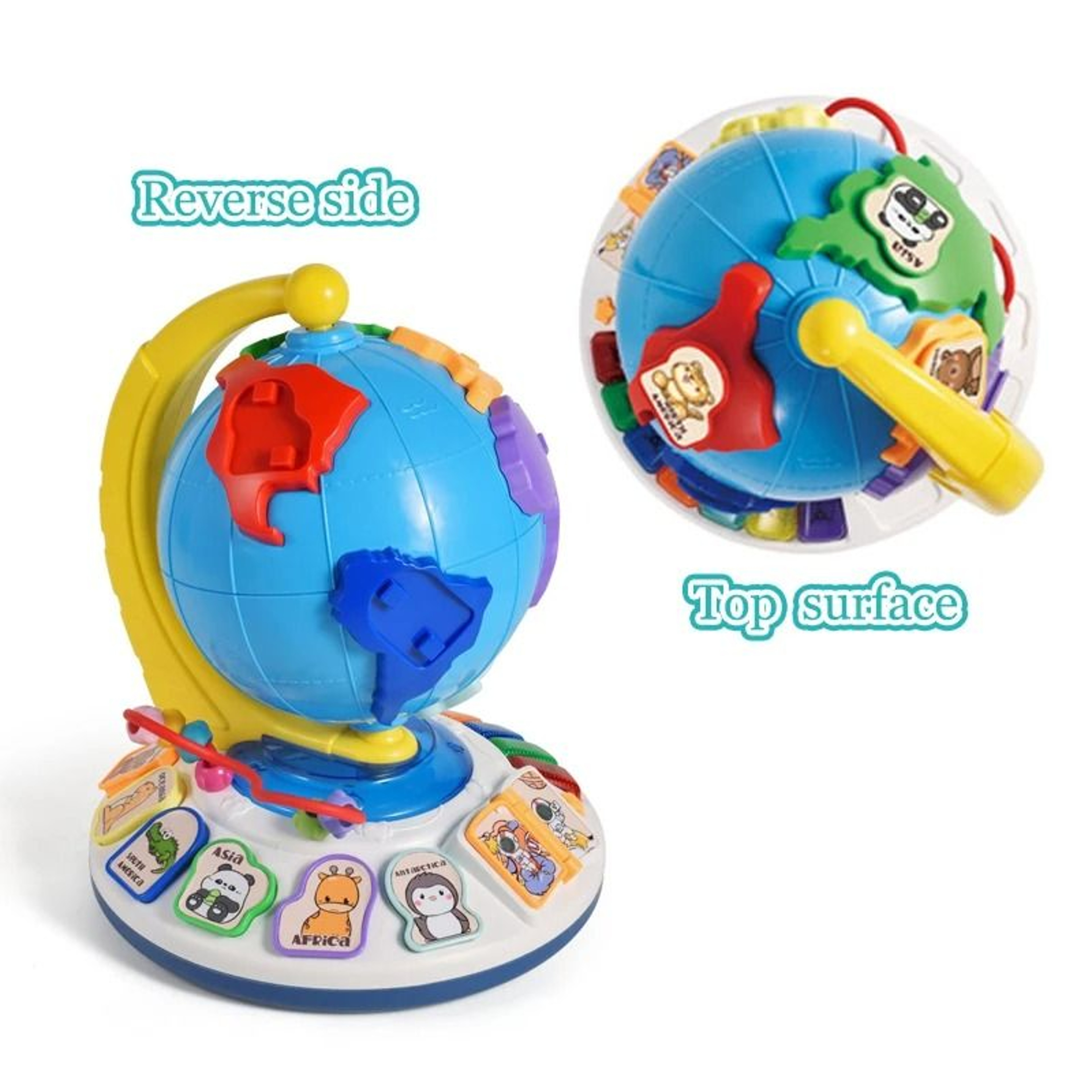 Montessori Globe Piano Educational Music Toy With Animal Matching Game 8