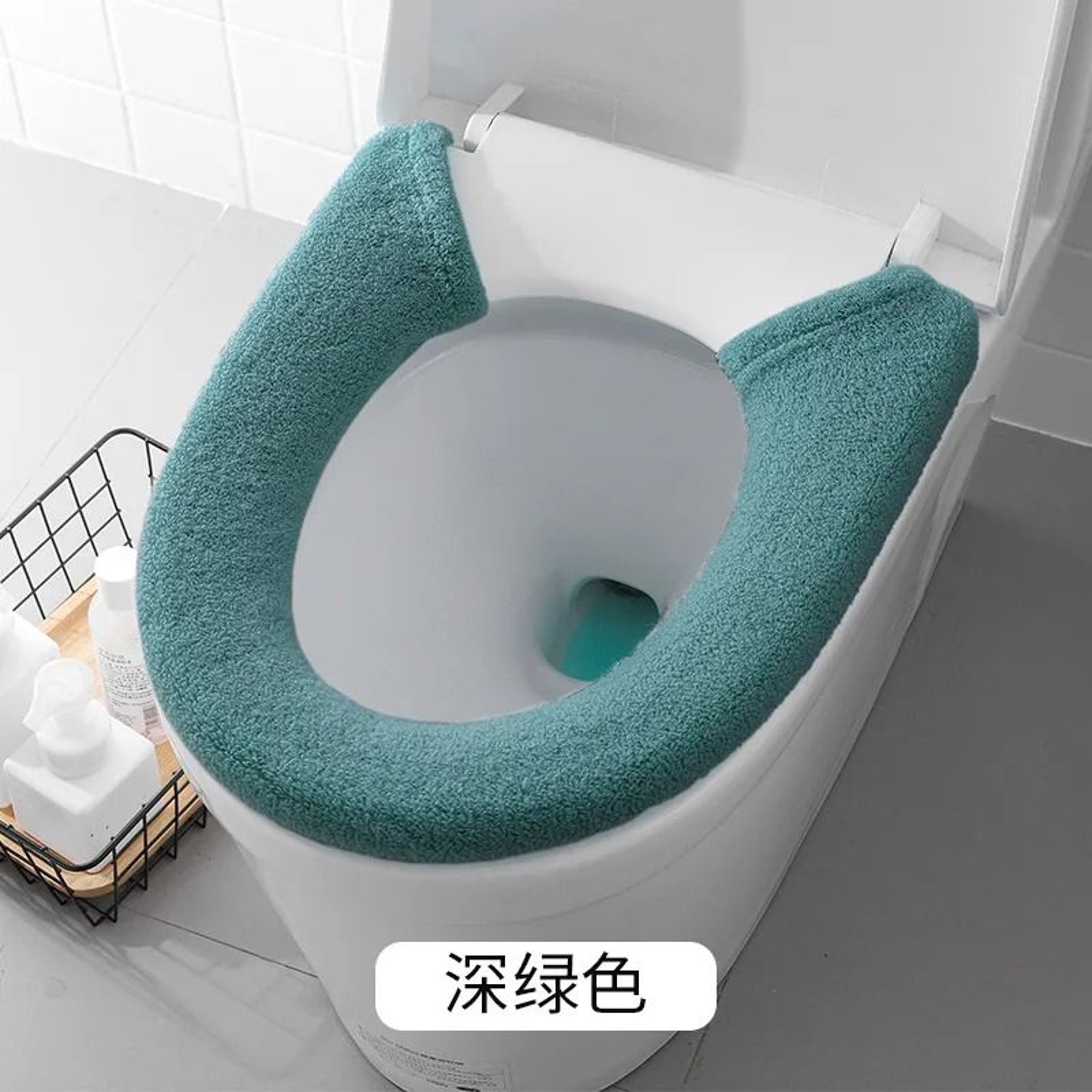 Extra Thick Universal Toilet Seat Cover Pad With Button Fastener 4