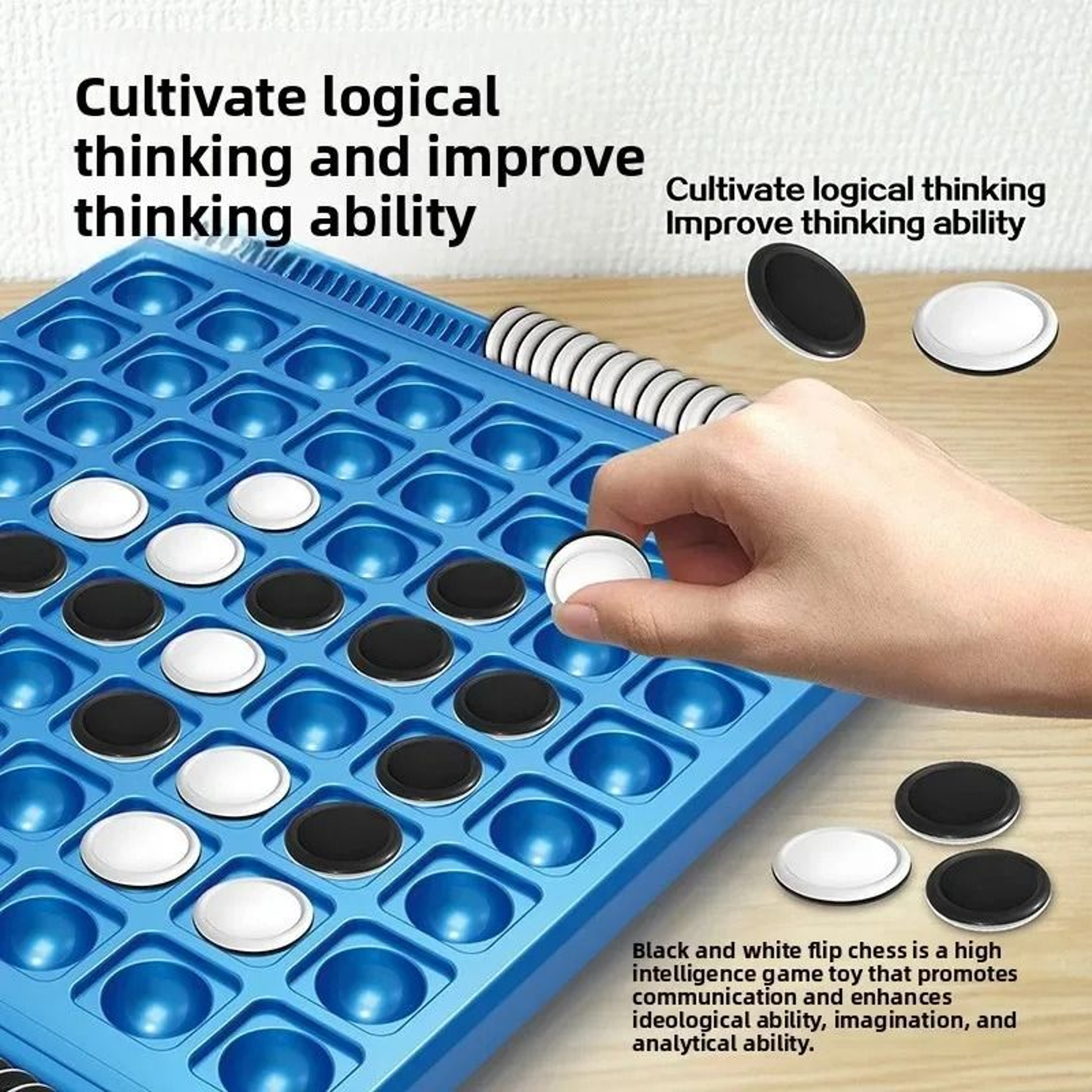 Dual Side Flip Board Strategy Game For Two Players Logic Training 1