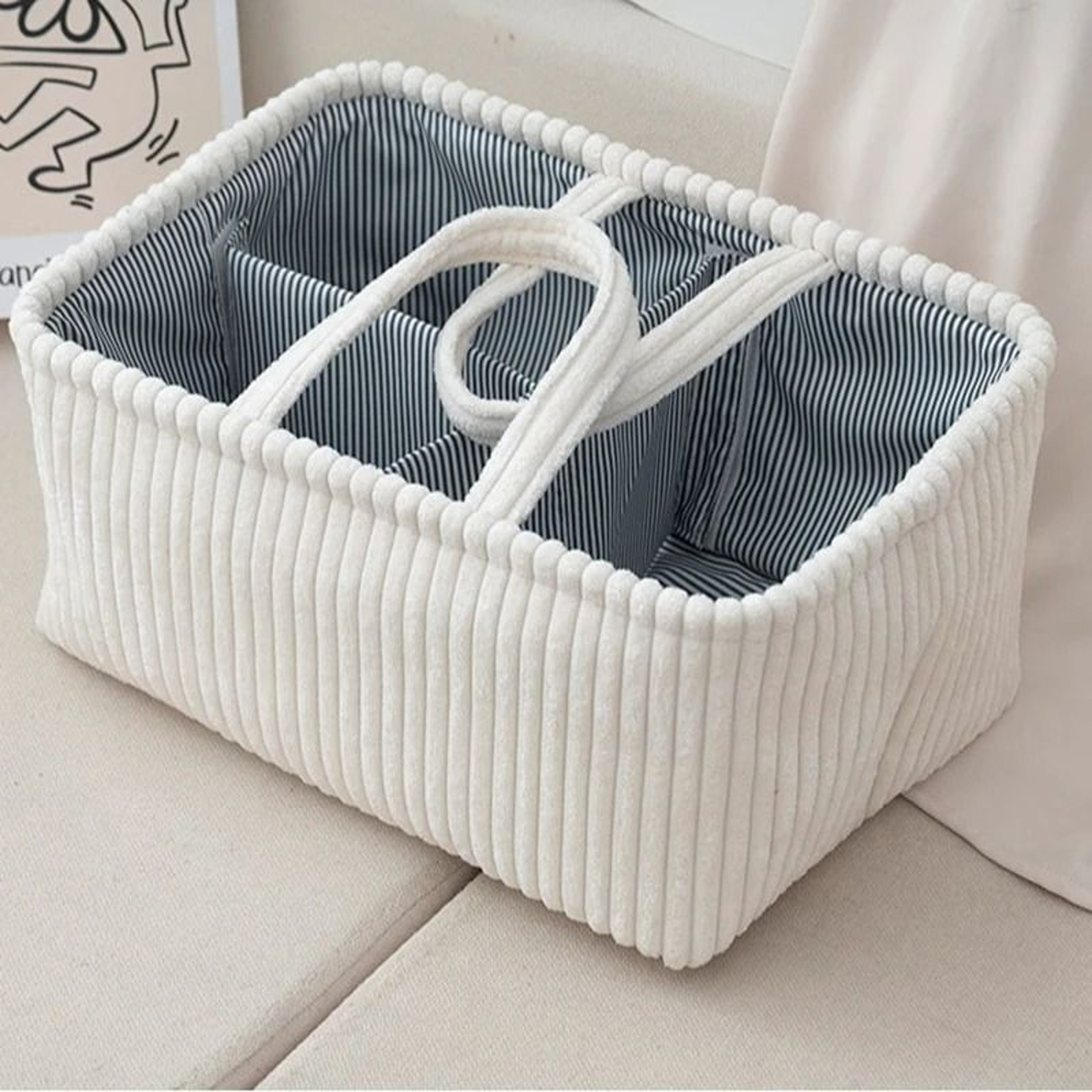 Large Bohemian Multi Compartment Storage Basket For Clothes And Toys 8