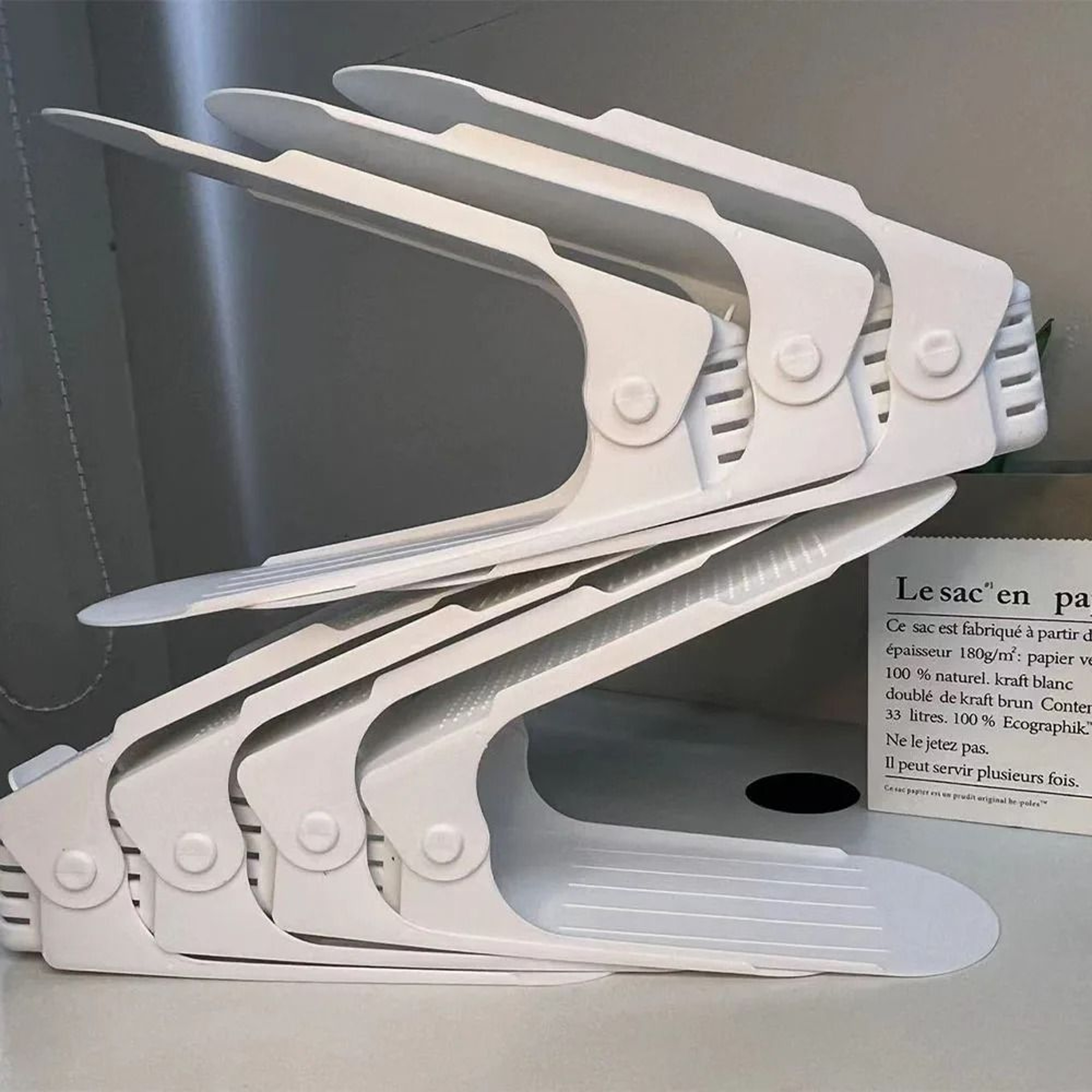 Adjustable Double Layer Shoe Rack Space Saving Plastic Shoe Organizer 1