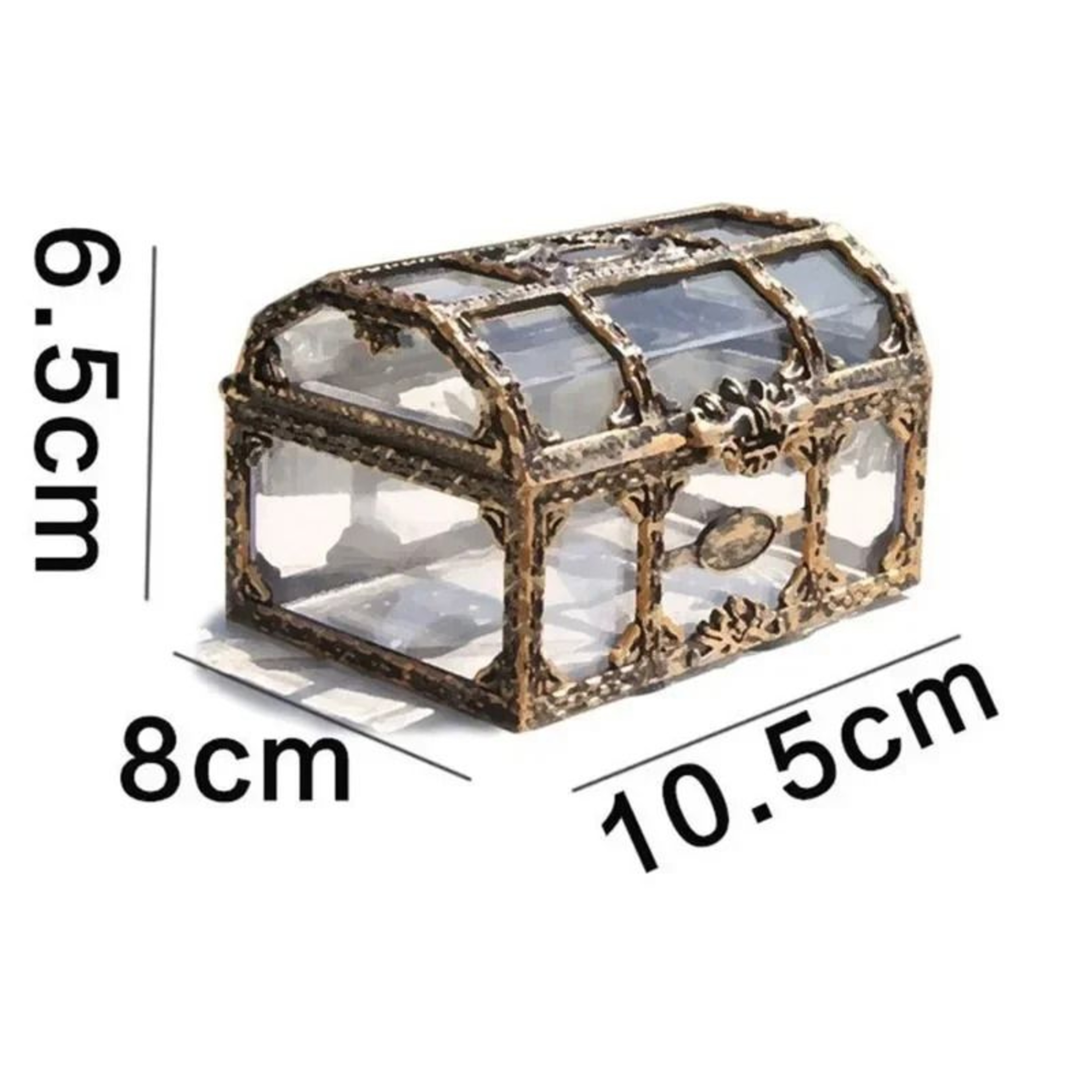 Transparent Pirate Treasure Jewelry Storage Chest Box 5