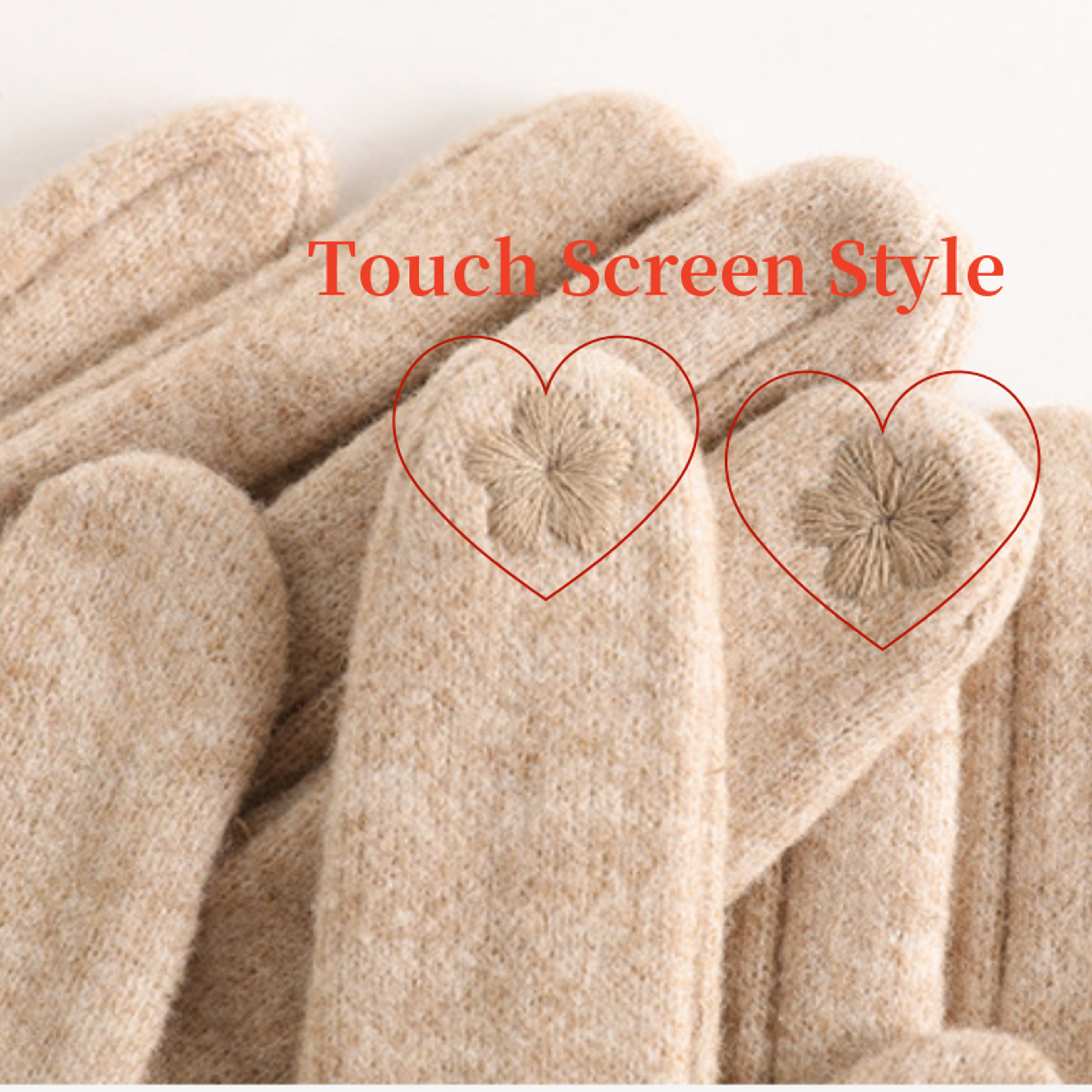 Premium Winter Cashmere Gloves for Women, Touchscreen, Warm, Full-Finger Mittens – view 3
