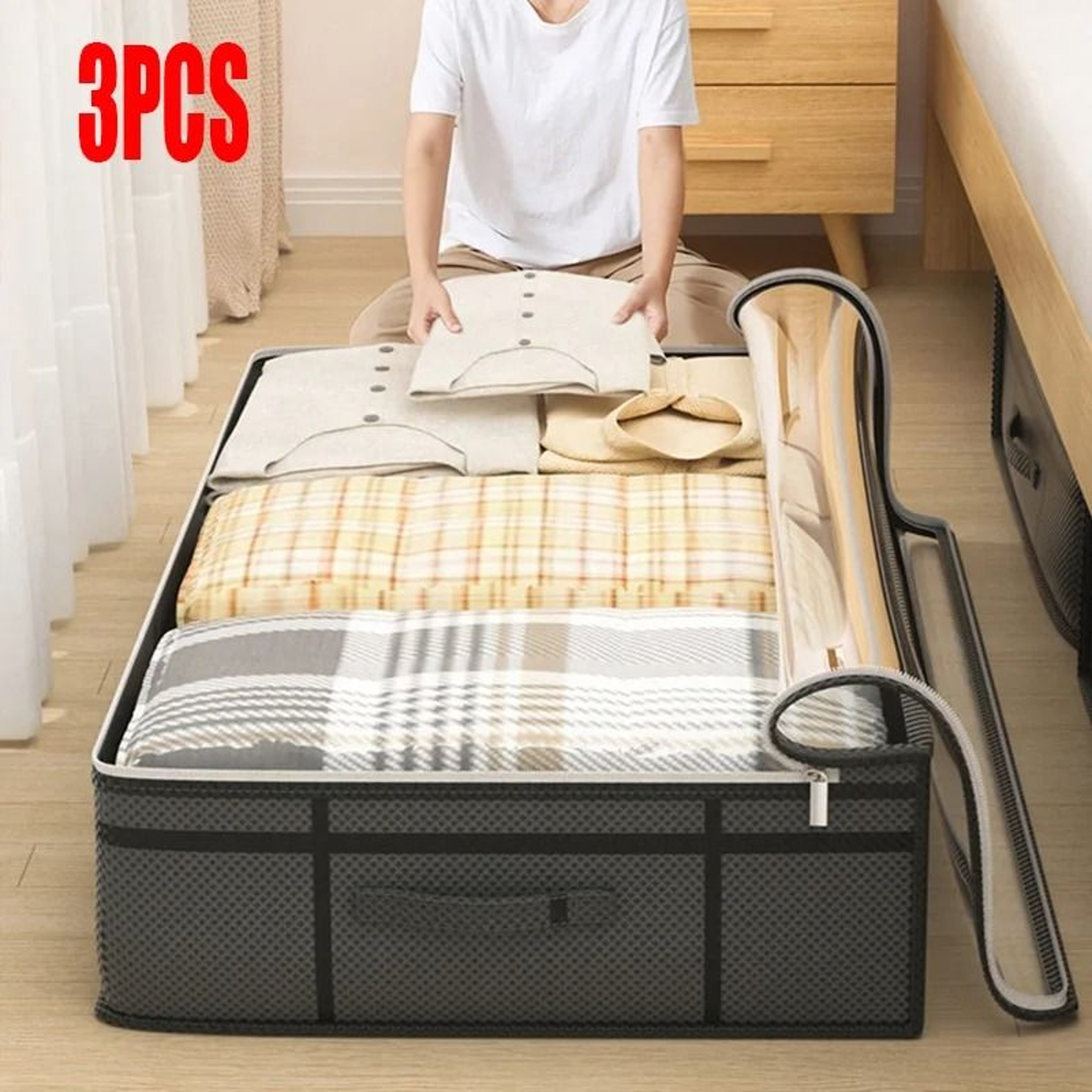 Large Capacity Under Bed Storage Bag Foldable Closet Organizer 9