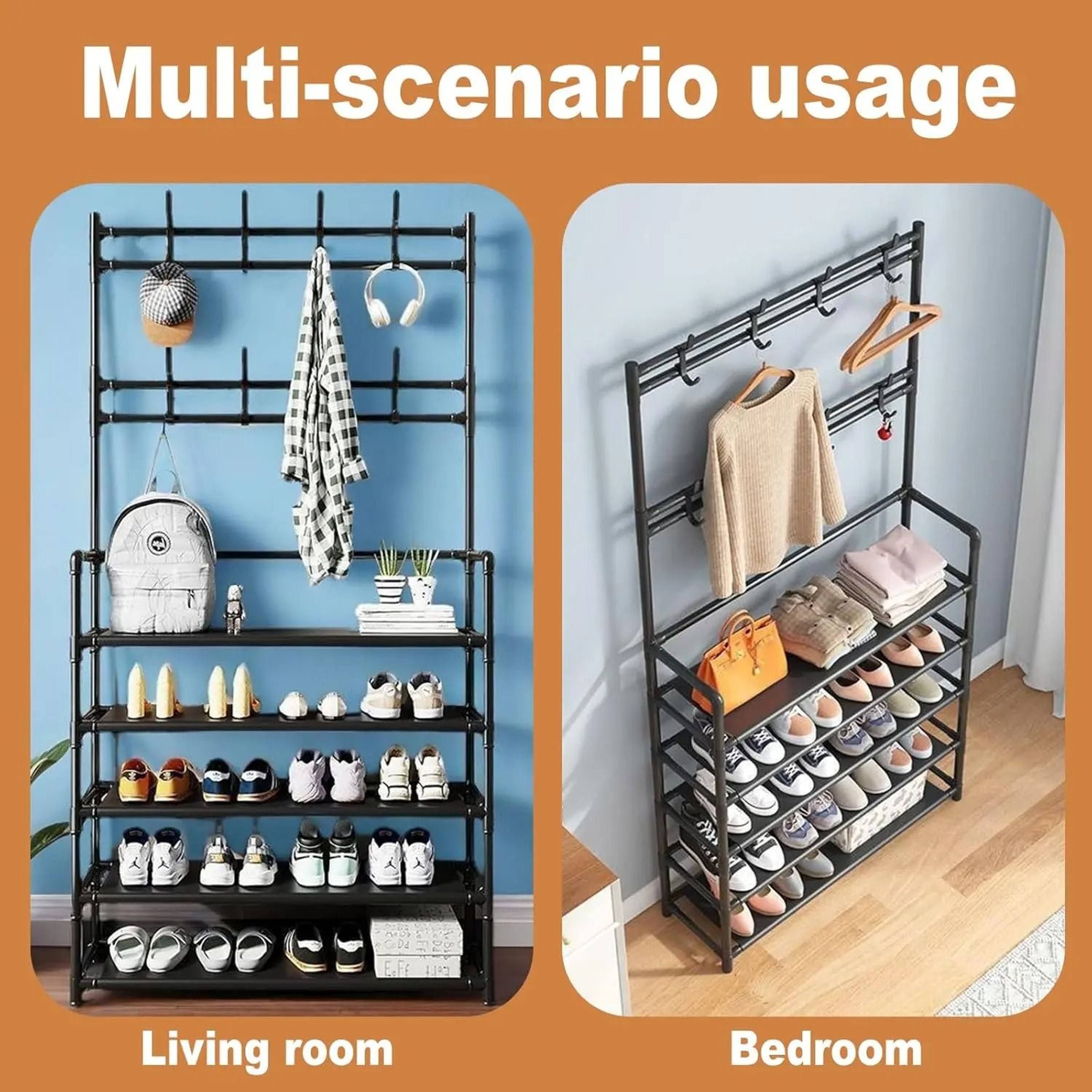5 Layer Floor Standing Storage Rack For Shoes And Clothing 3