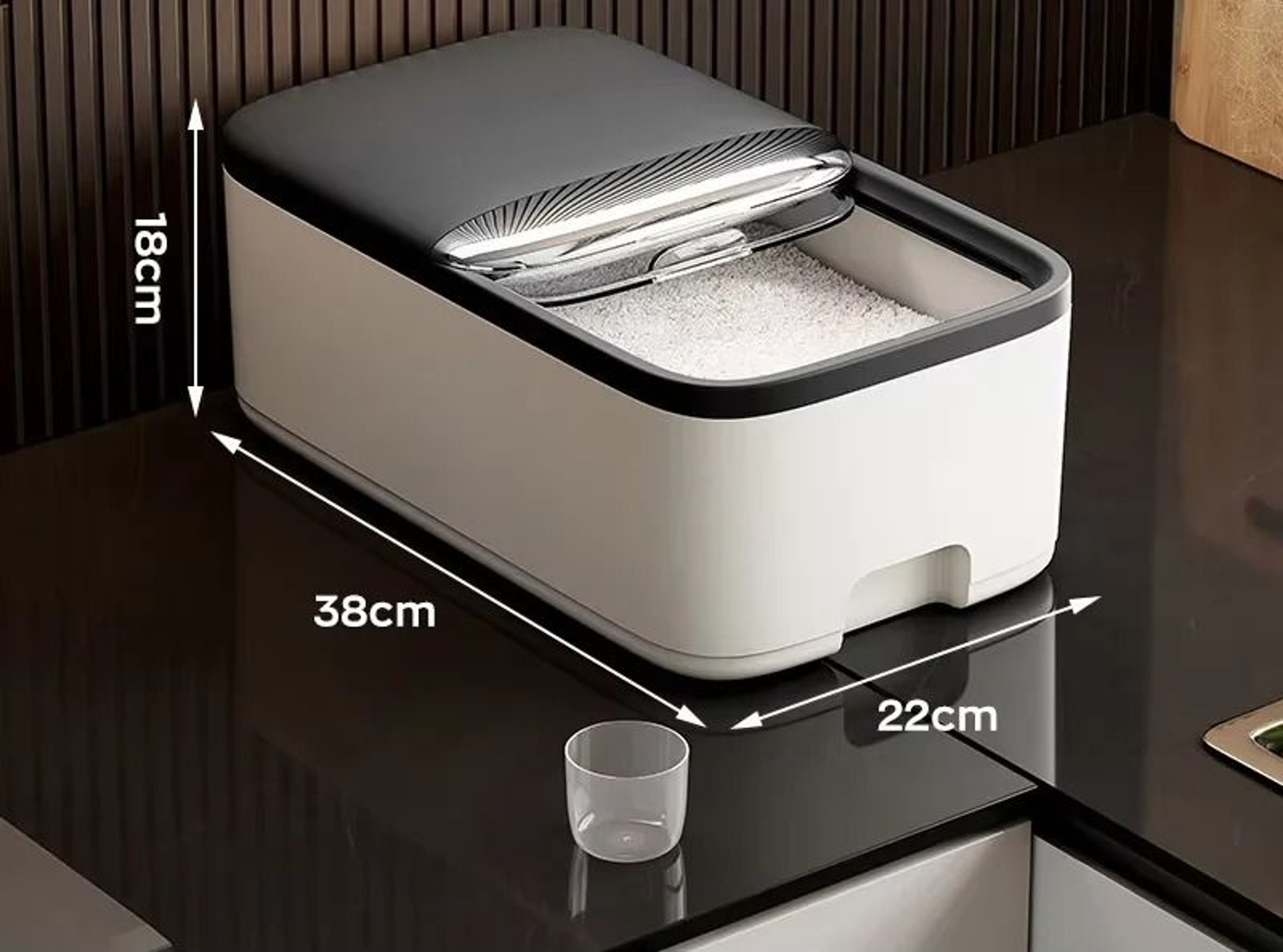 Large Capacity Sealed Rice Storage Container With Measuring Cup 4