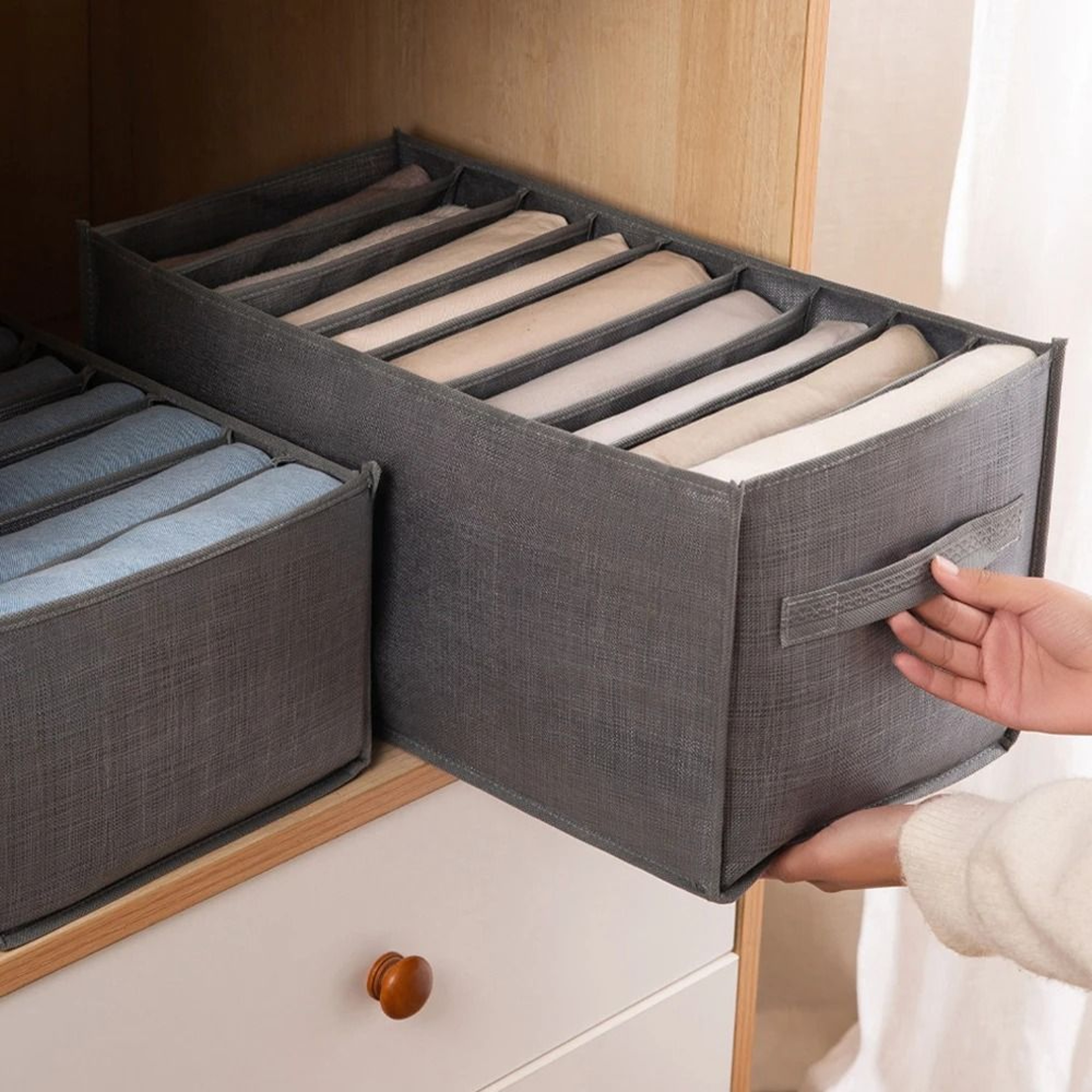 Foldable Closet Clothes Organizer Storage Box With Handles 11
