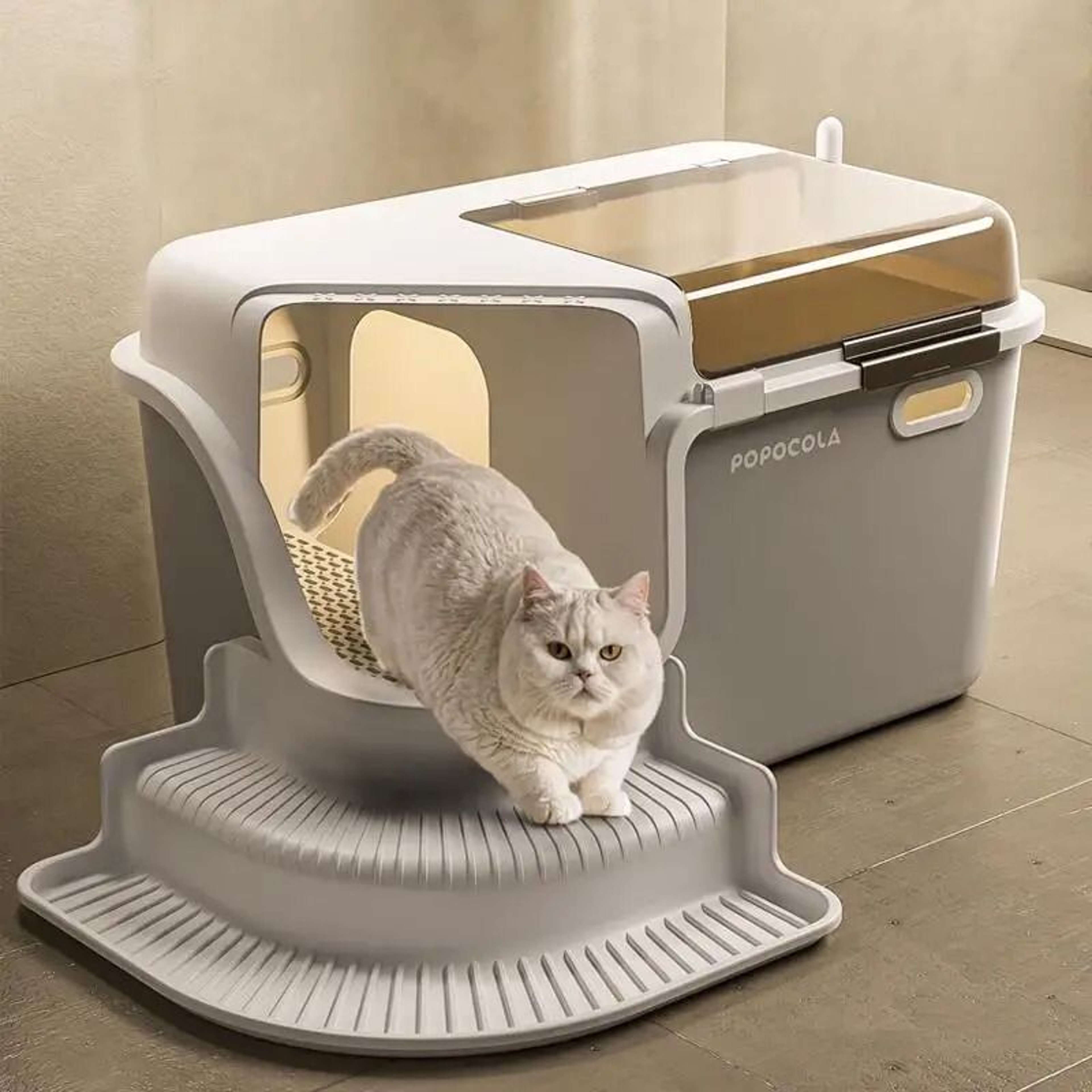 Large Enclosed Cat Litter Box With Corridor Design And Lid 7