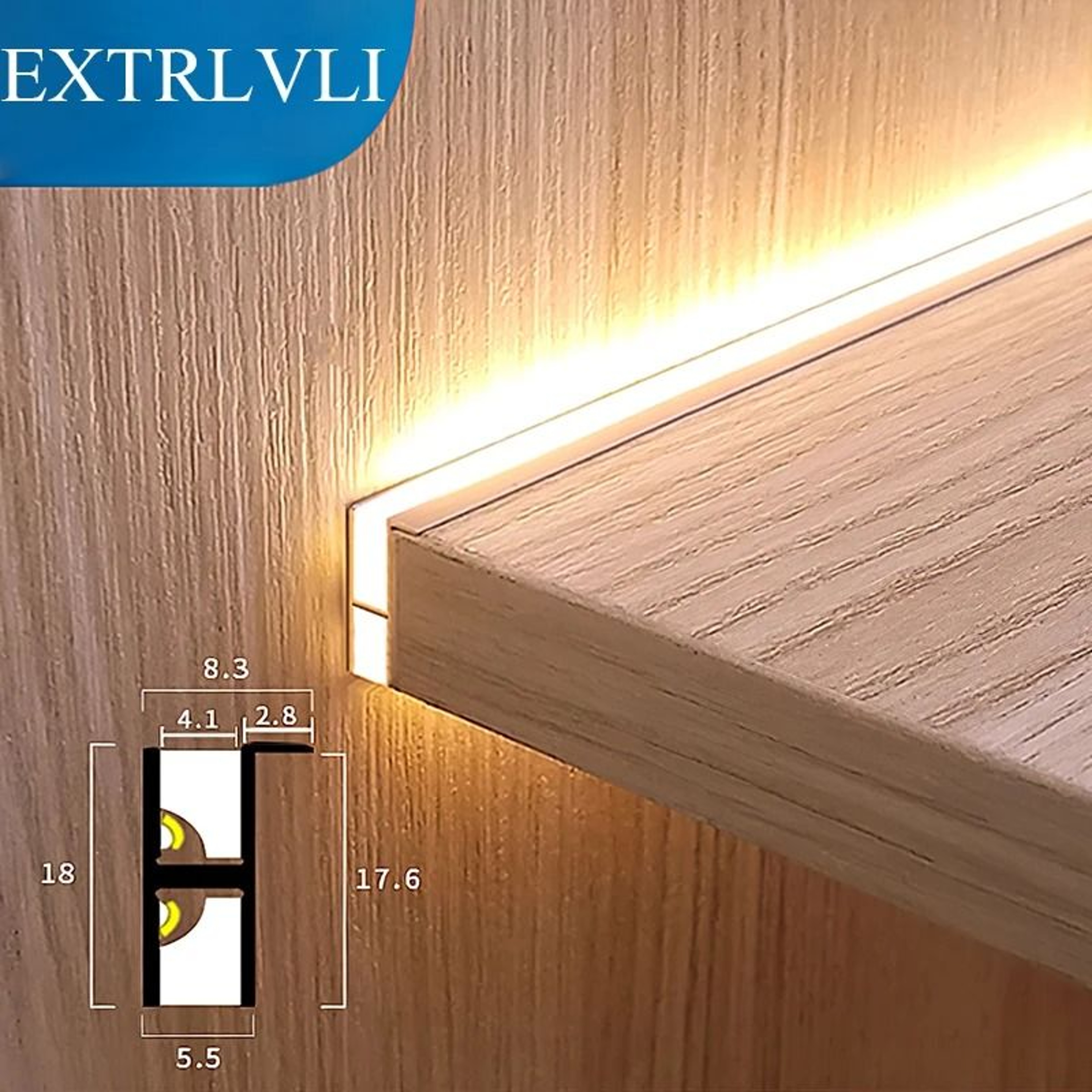 12V Built In LED Cabinet Shelf Light For 18mm Panels 13