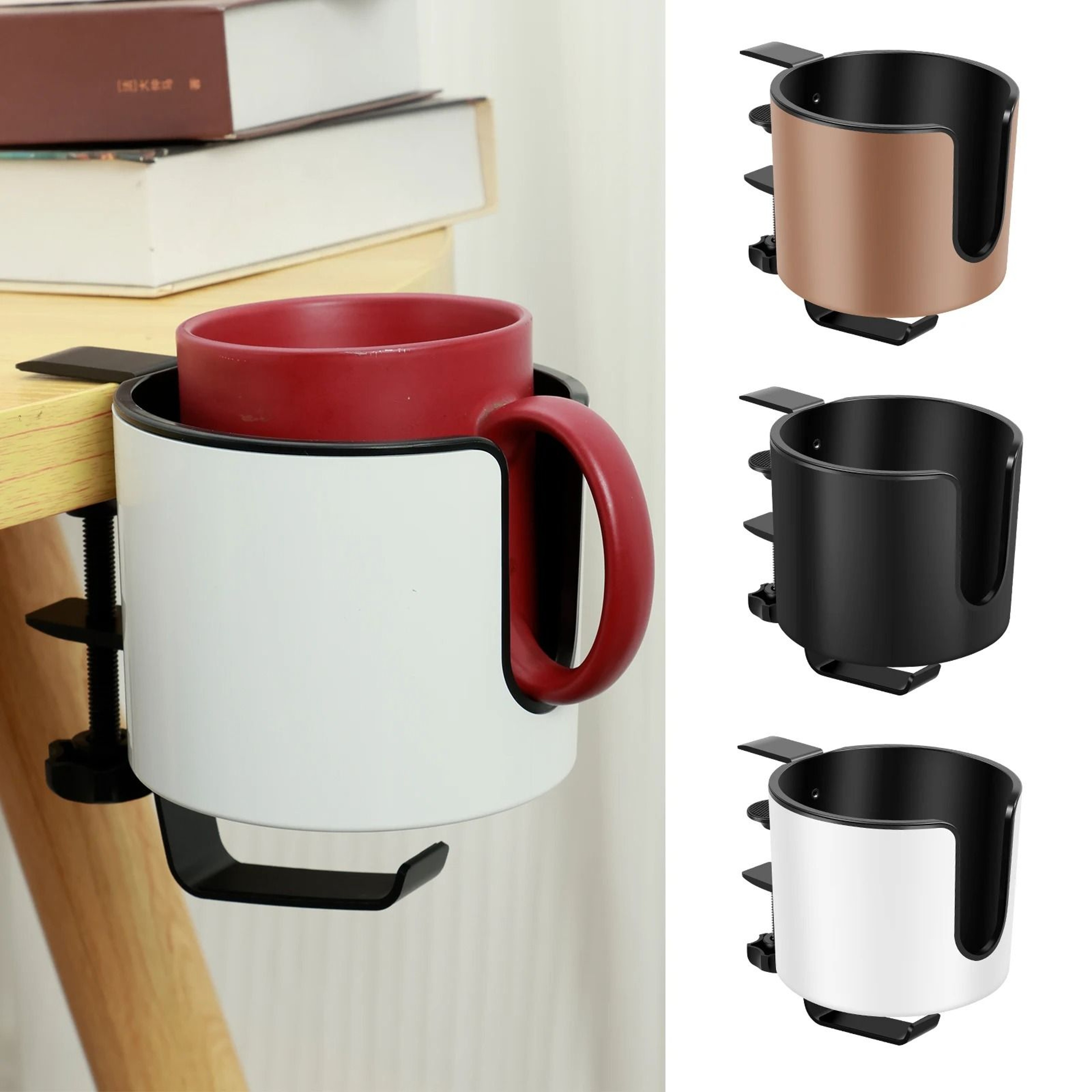 2 In 1 Headphone Holder Desk Clamp With Cup Holder Rack 9