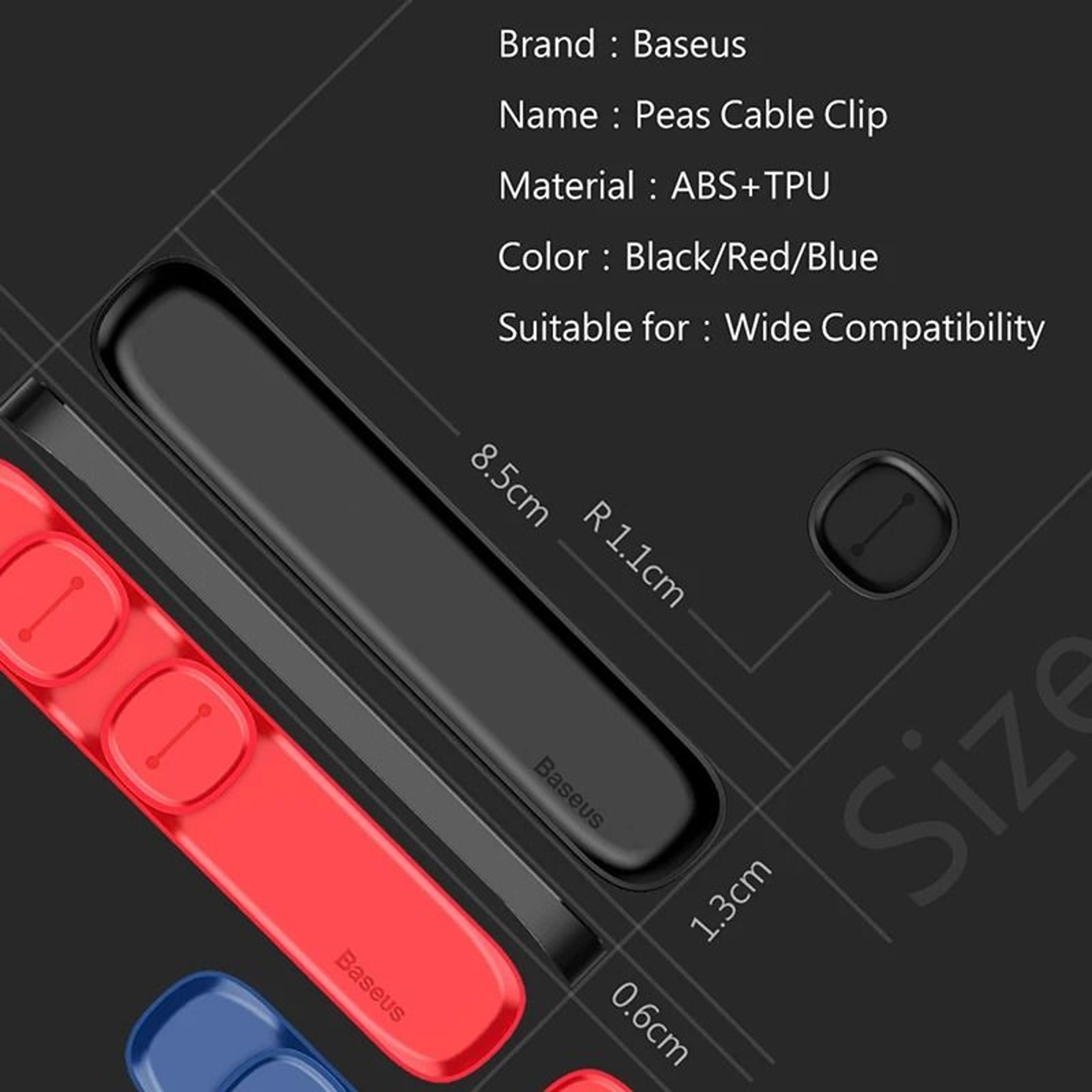 Baseus Magnetic Cable Clip Desktop Organizer For USB And Charging Cables 9