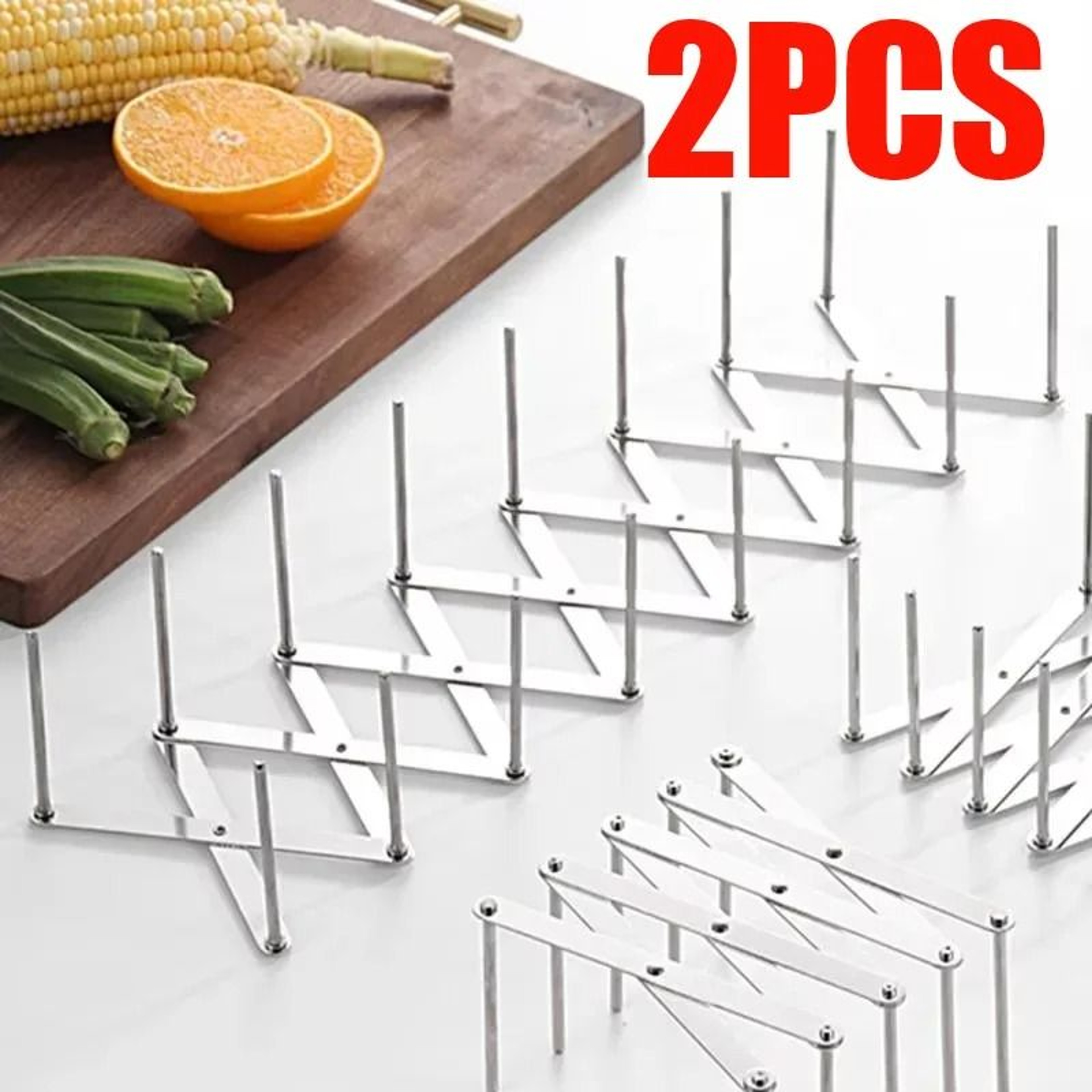 Adjustable Stainless Steel Retractable Pot Lid And Plate Storage Rack 0