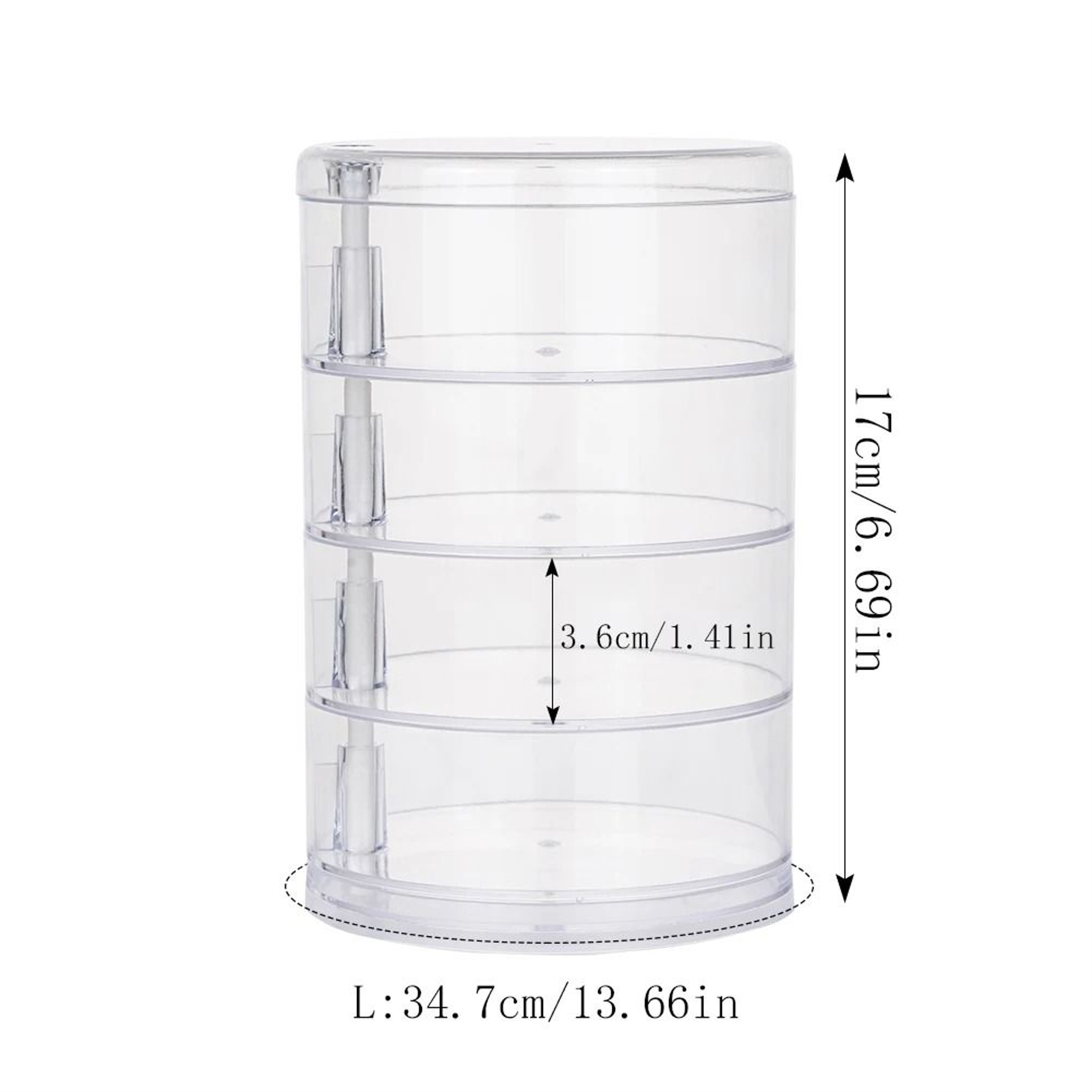 360 Degree Rotating Jewelry Storage Box With Cover 4