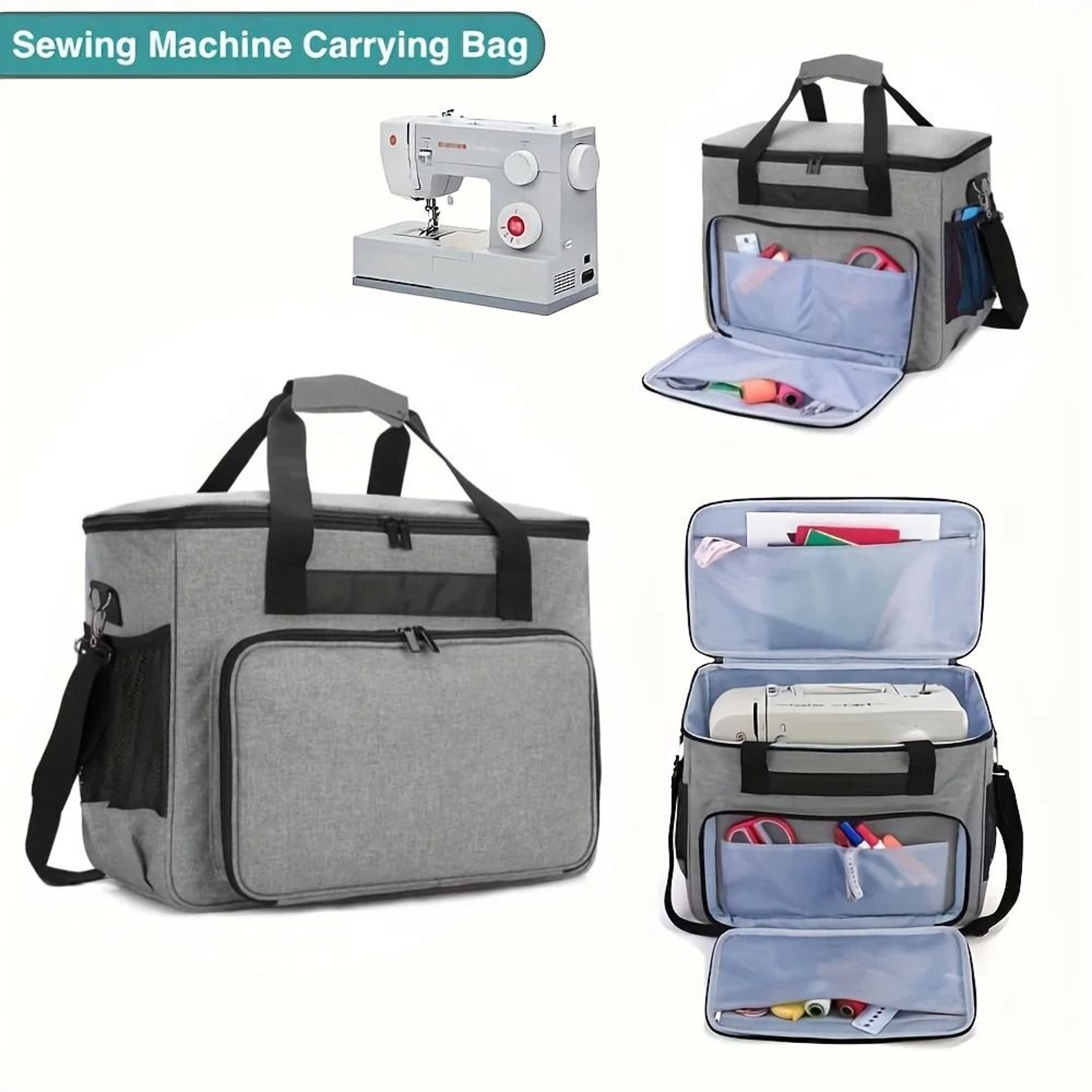 Premium Padded Sewing Machine Carrying Case With Accessory Organizer 6