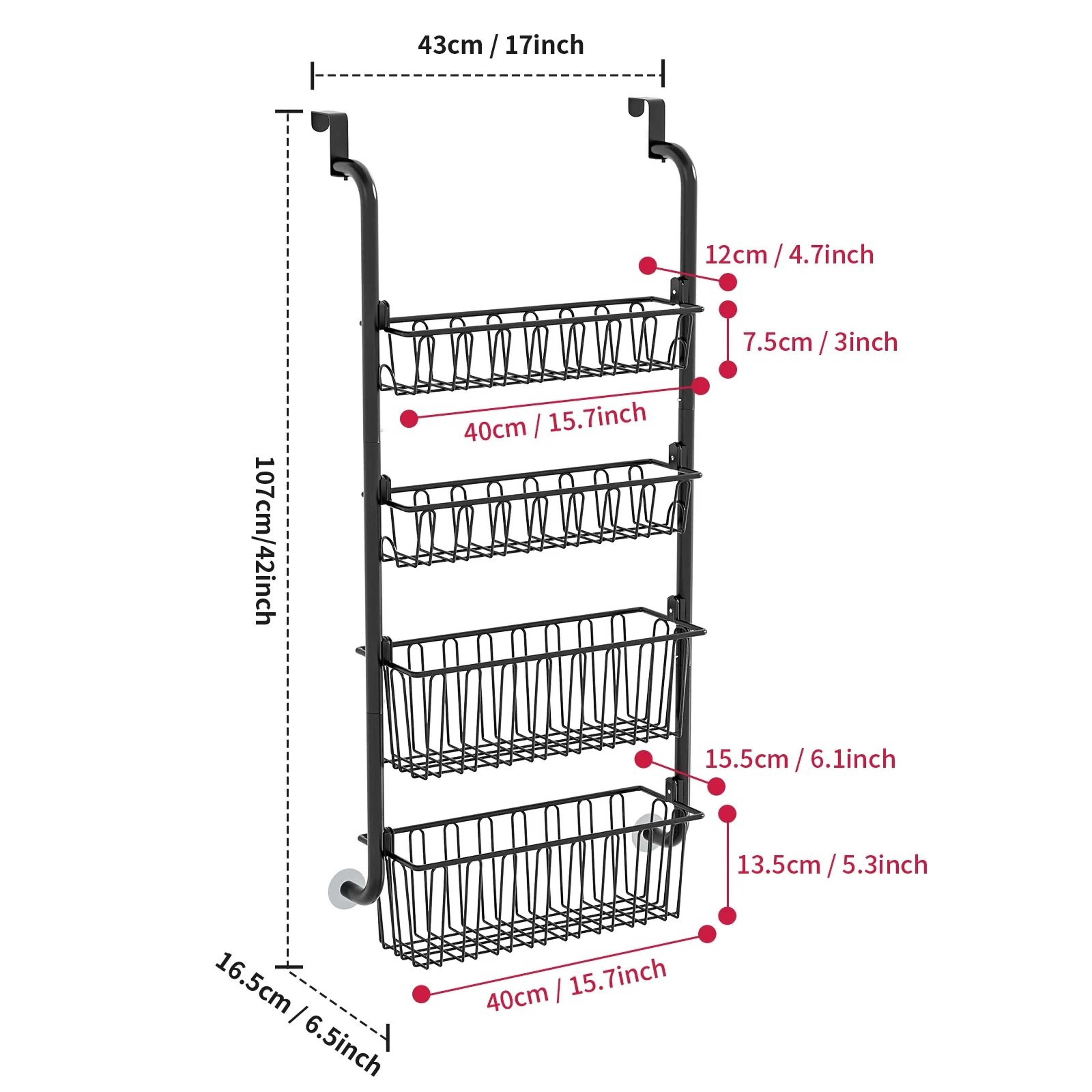Multi Layer Door Hanging Storage Basket Punch Free Organizer 1