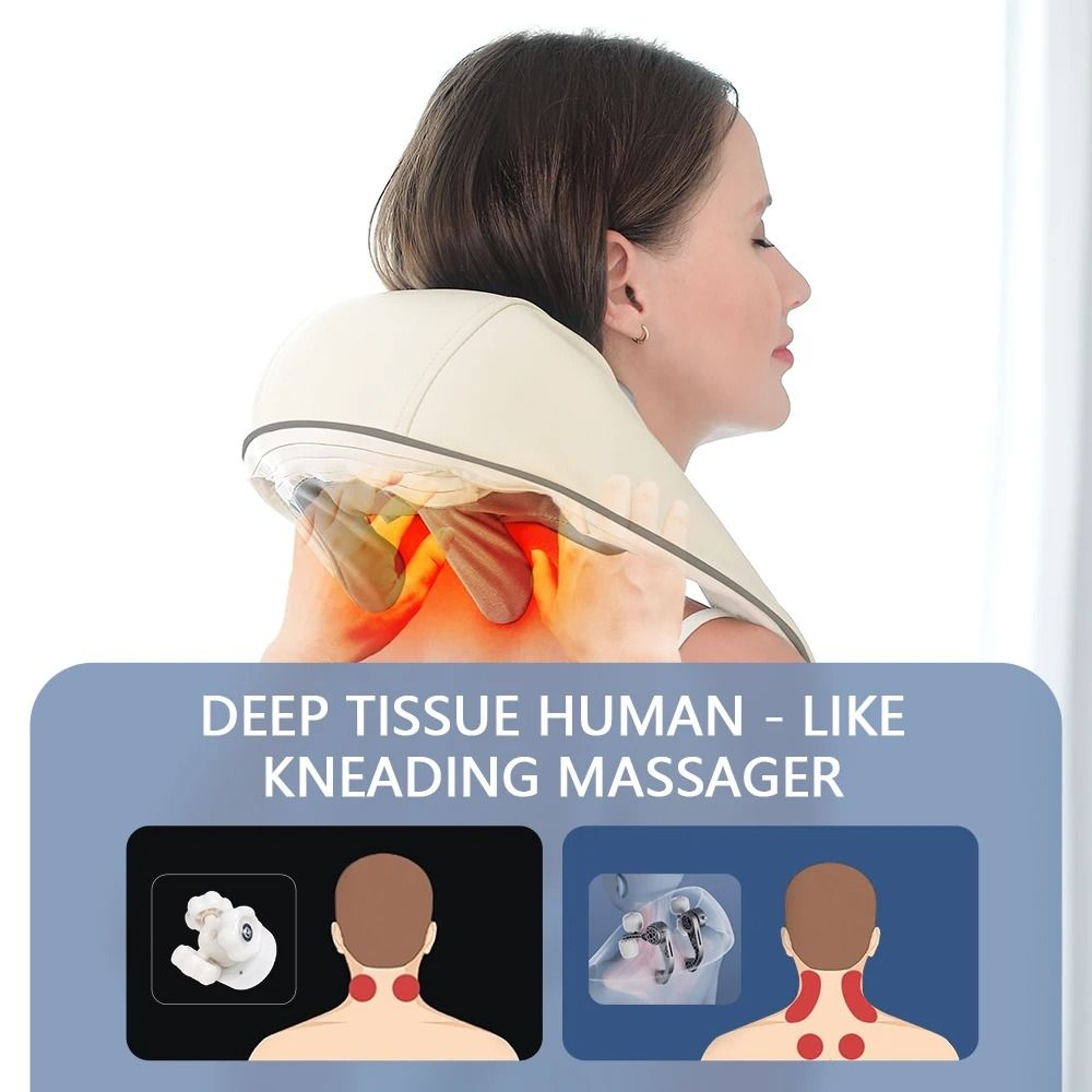 Foreverlily Wireless Neck And Shoulder Massager With Brushless Motor 6