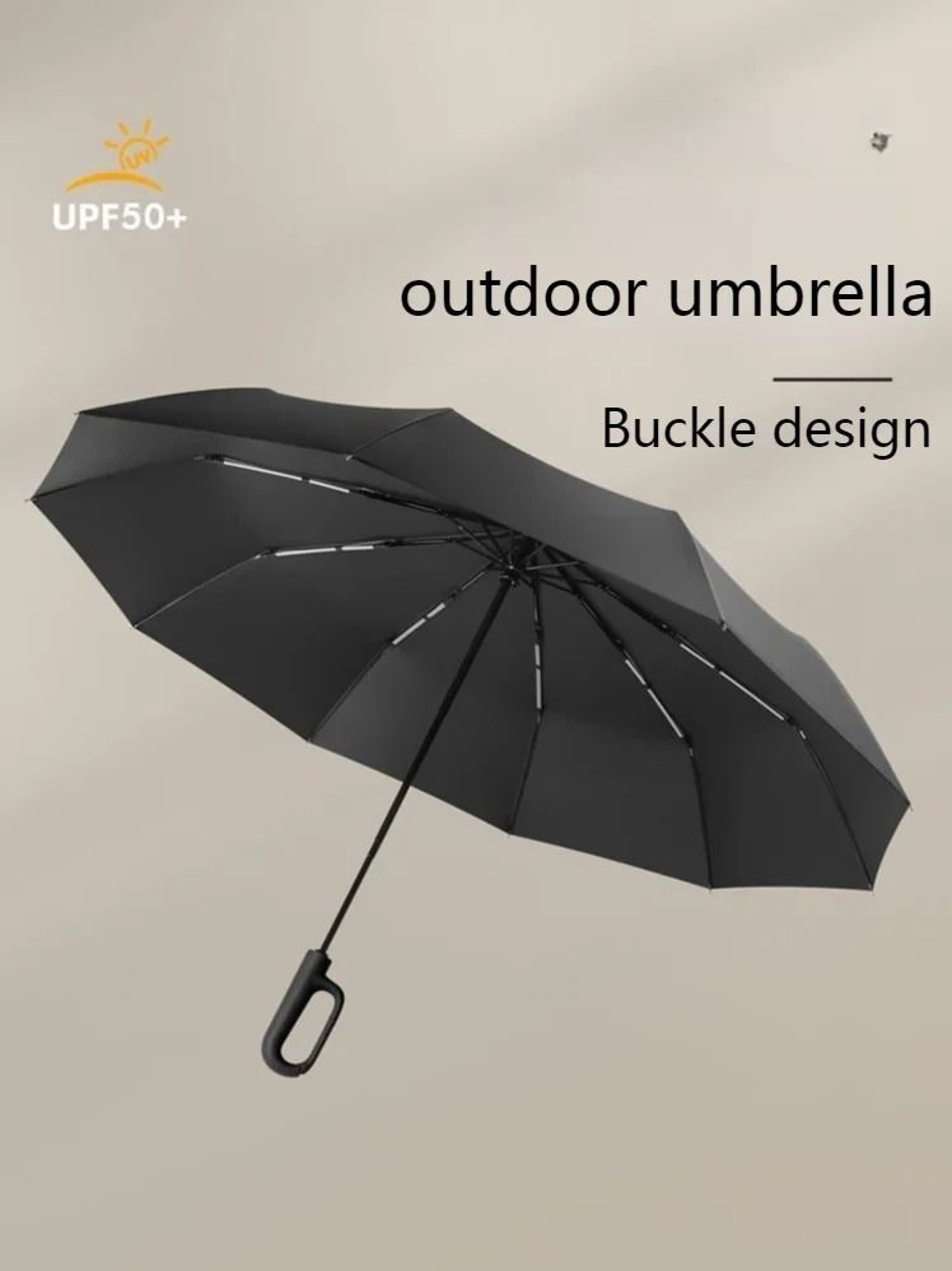 Extra Large Fully Automatic Folding Umbrella With Ring Buckle Handle 6