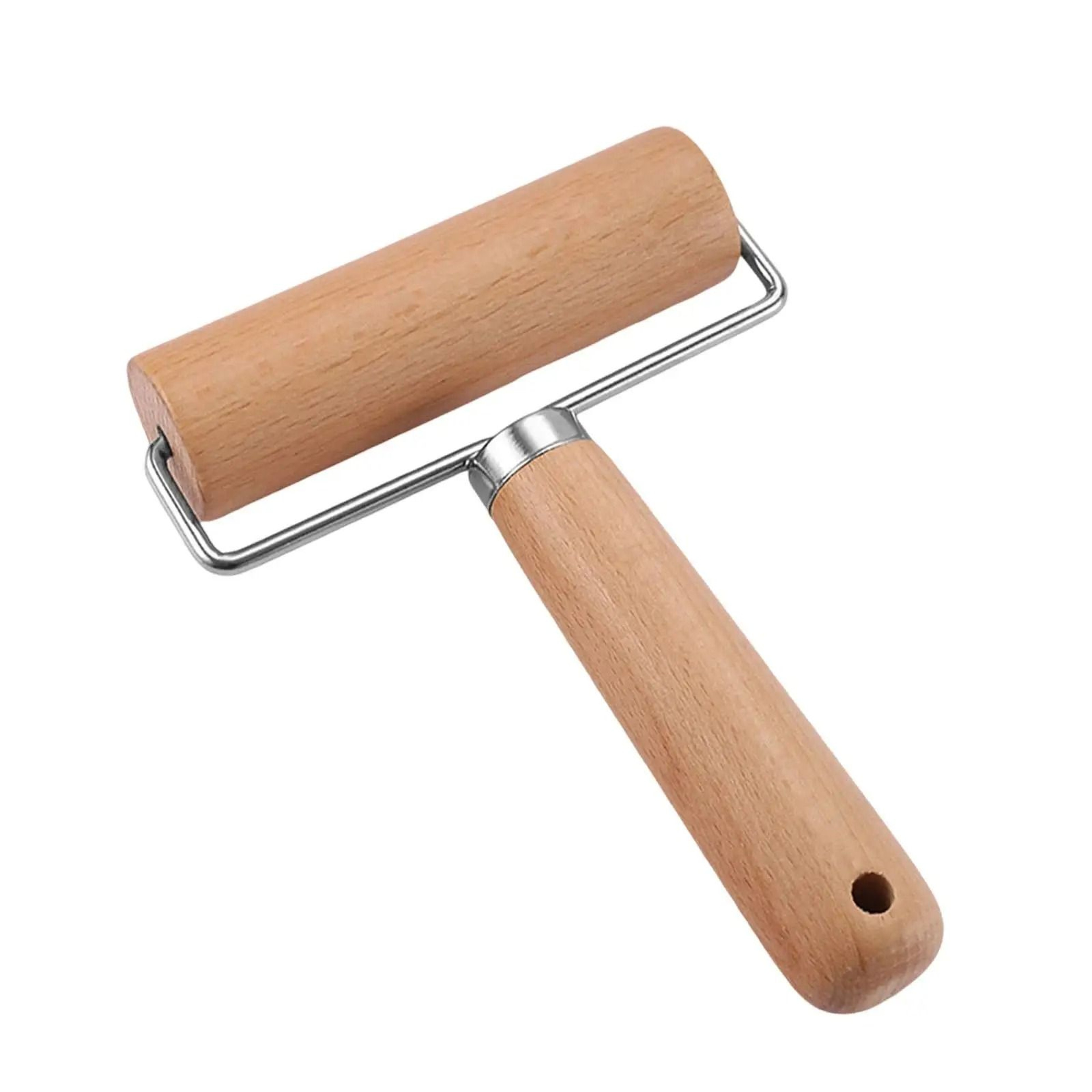 Wooden Rolling Pin With Handles Nonstick Dough Roller 0