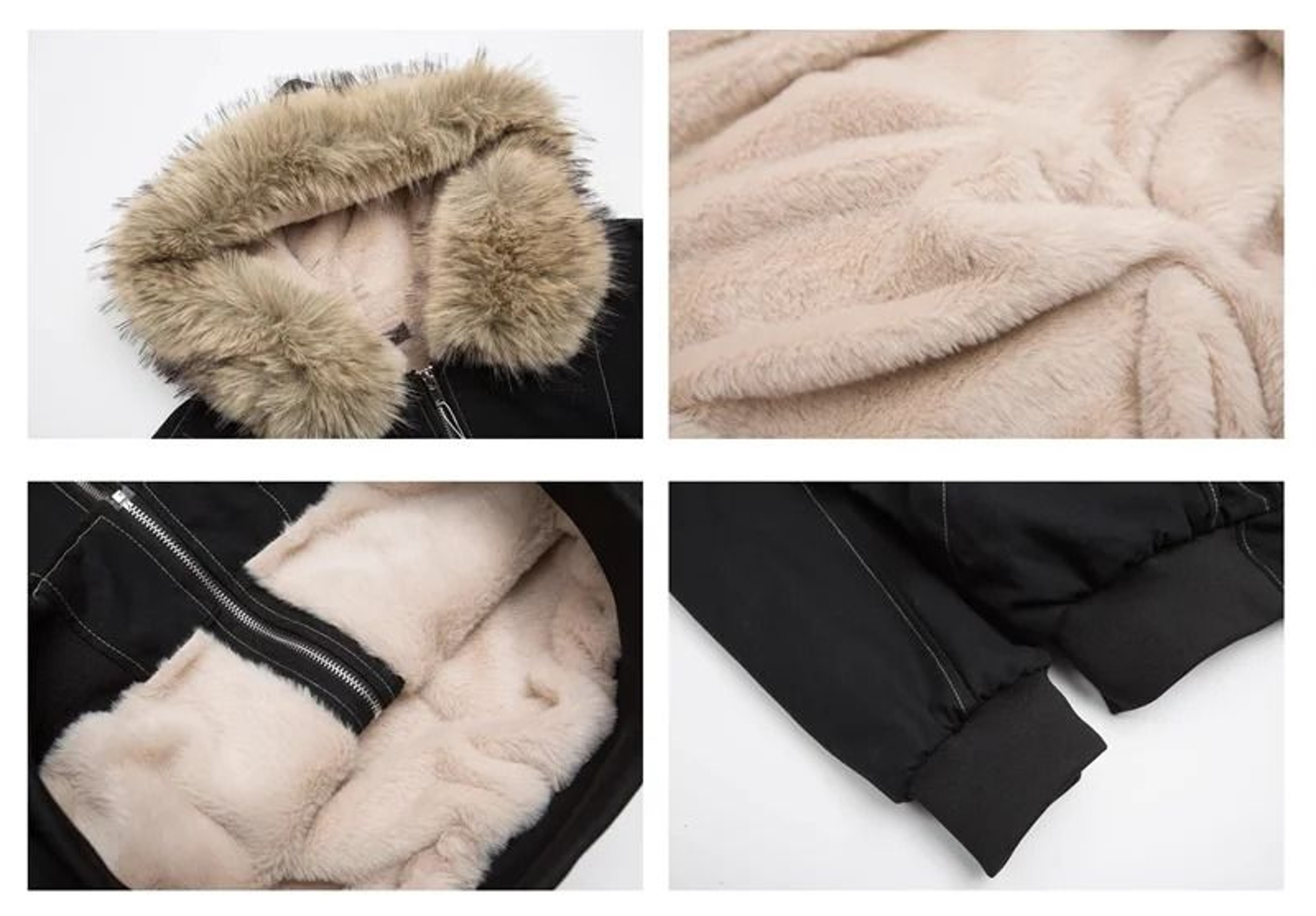 ZAROY Y2K Gothic Fur Hooded Parka Thicken Winter Streetwear Jacket 7