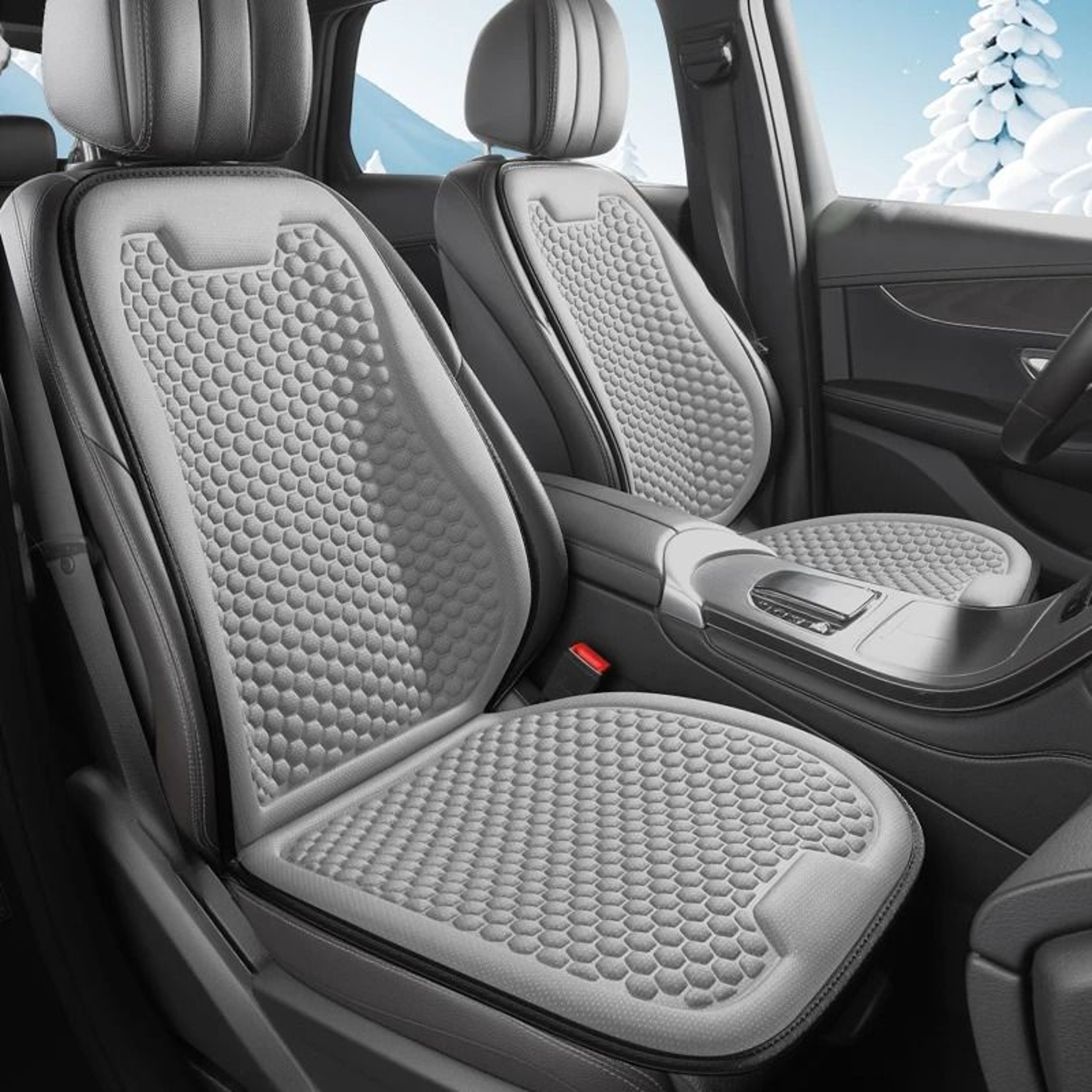Breathable Ice Silk Car Seat Cushion With 3D Cooling Support 7