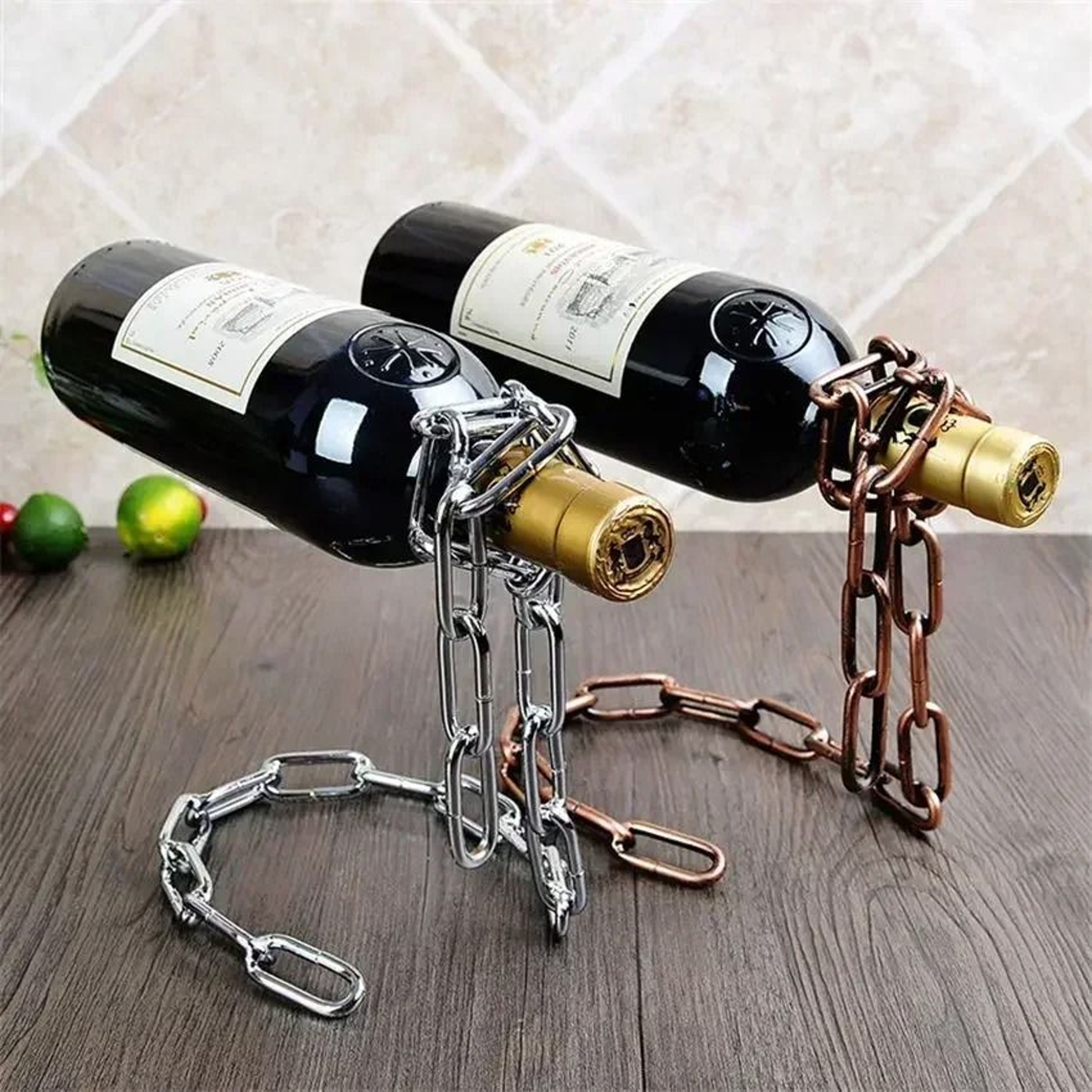 Magical Floating Chain Wine Rack Stand  Modern Single Bottle Suspension Wine Bottle Holder 0