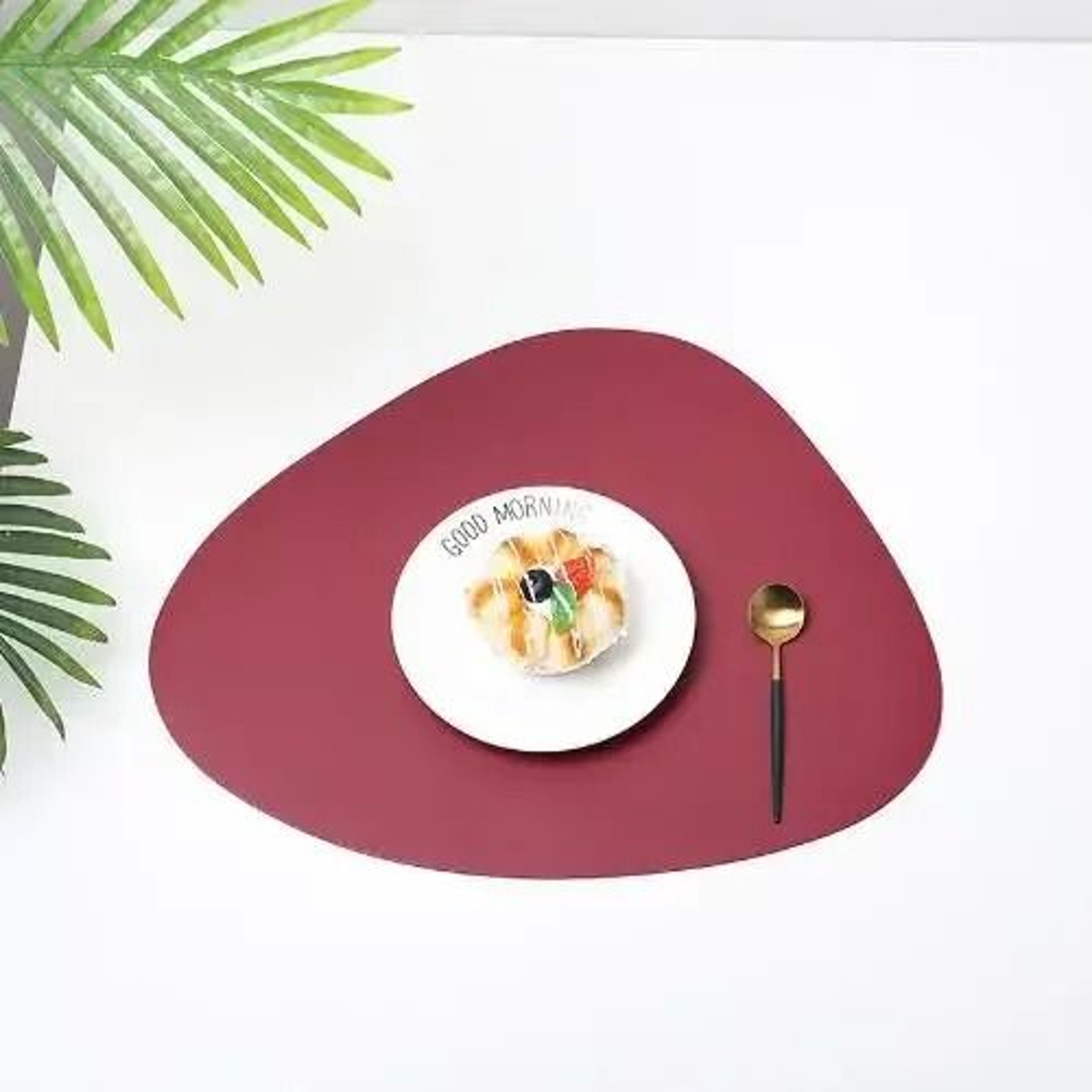 Nordic Triangle Leather Placemat Set  Heat Resistant Non Slip Modern Dining Table Mat 7