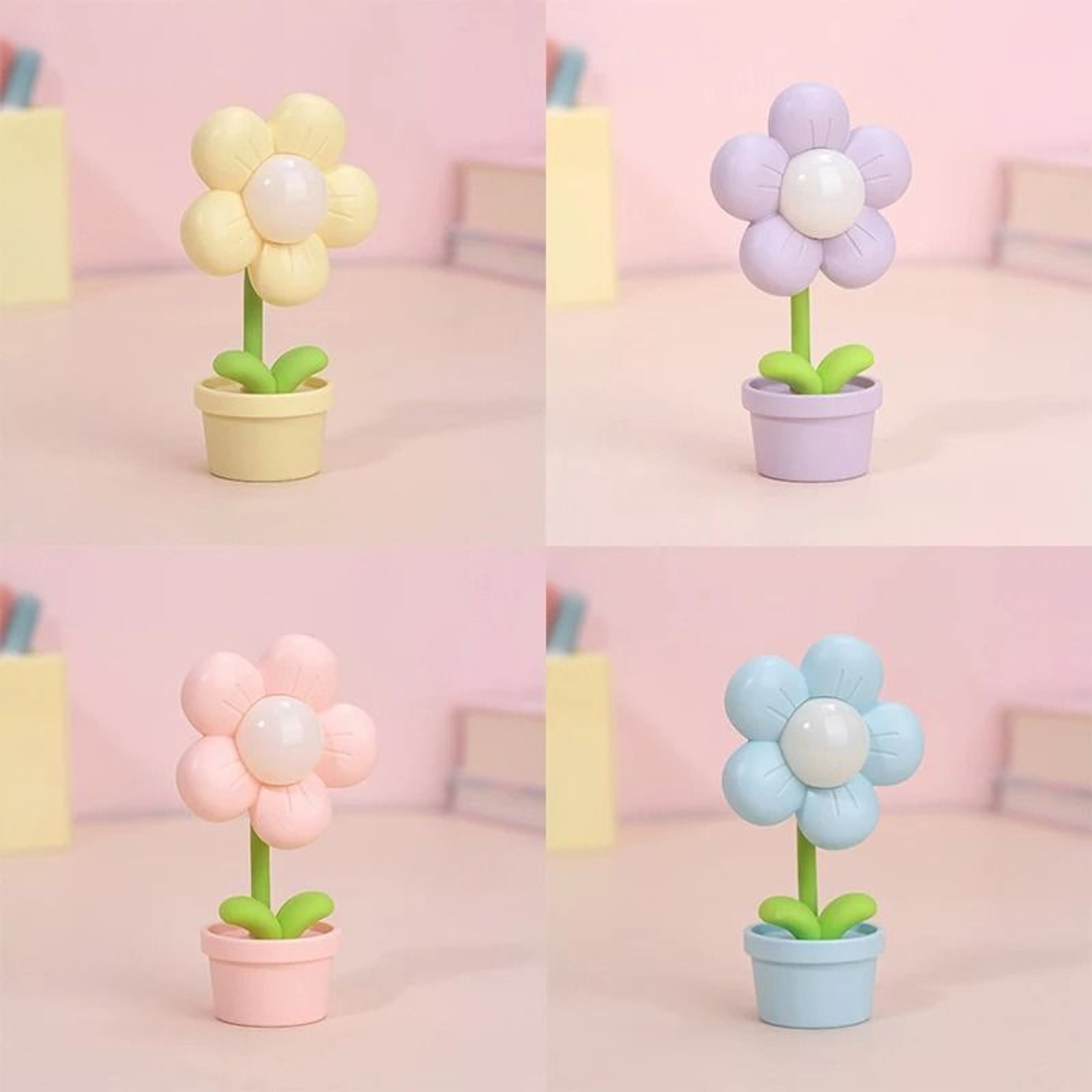 Mini LED Flower Night Light Cute Bedside Table Lamp For Kids Bedroom Decor 0