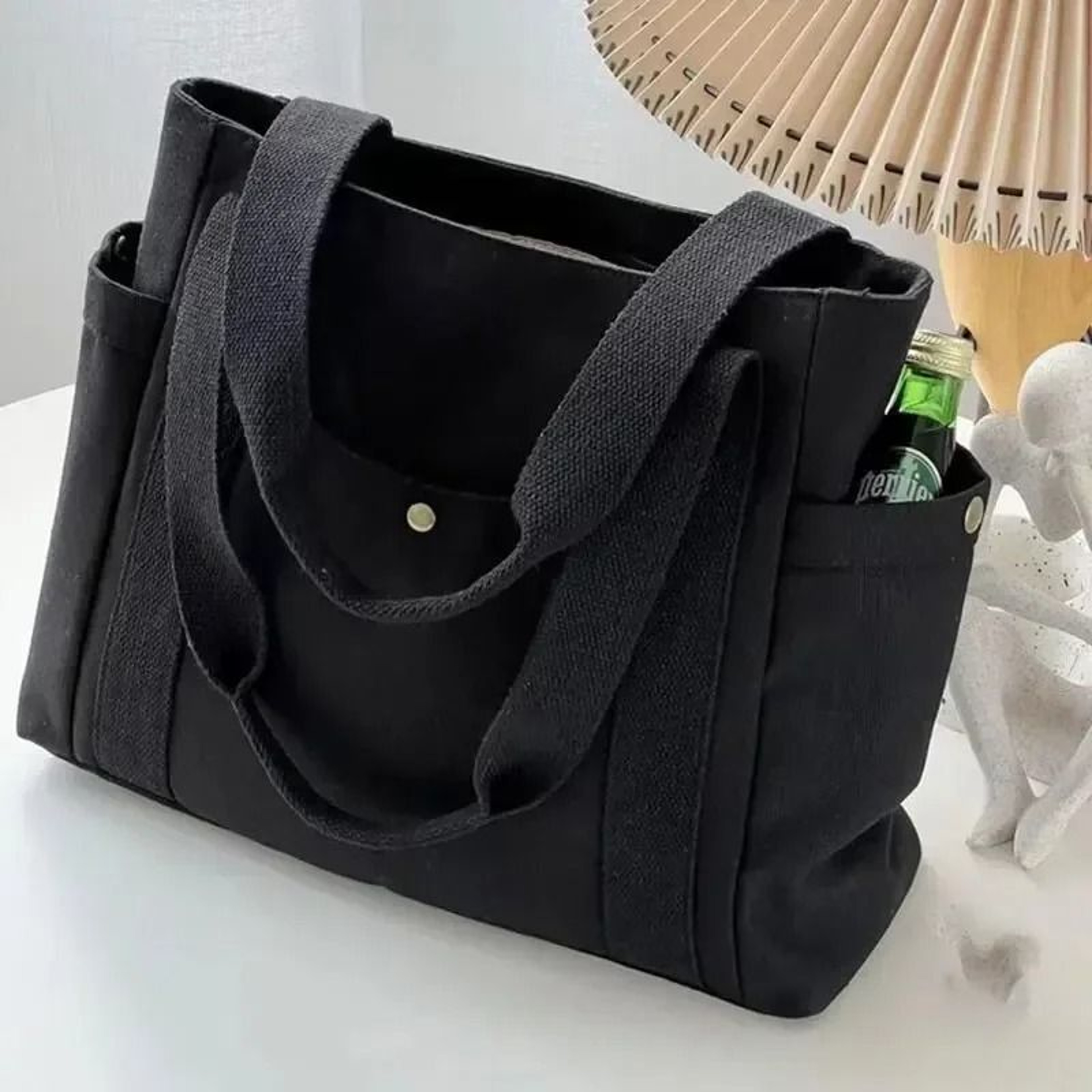 Versatile Large Capacity Canvas Shoulder Tote Bag For Work And Students 7