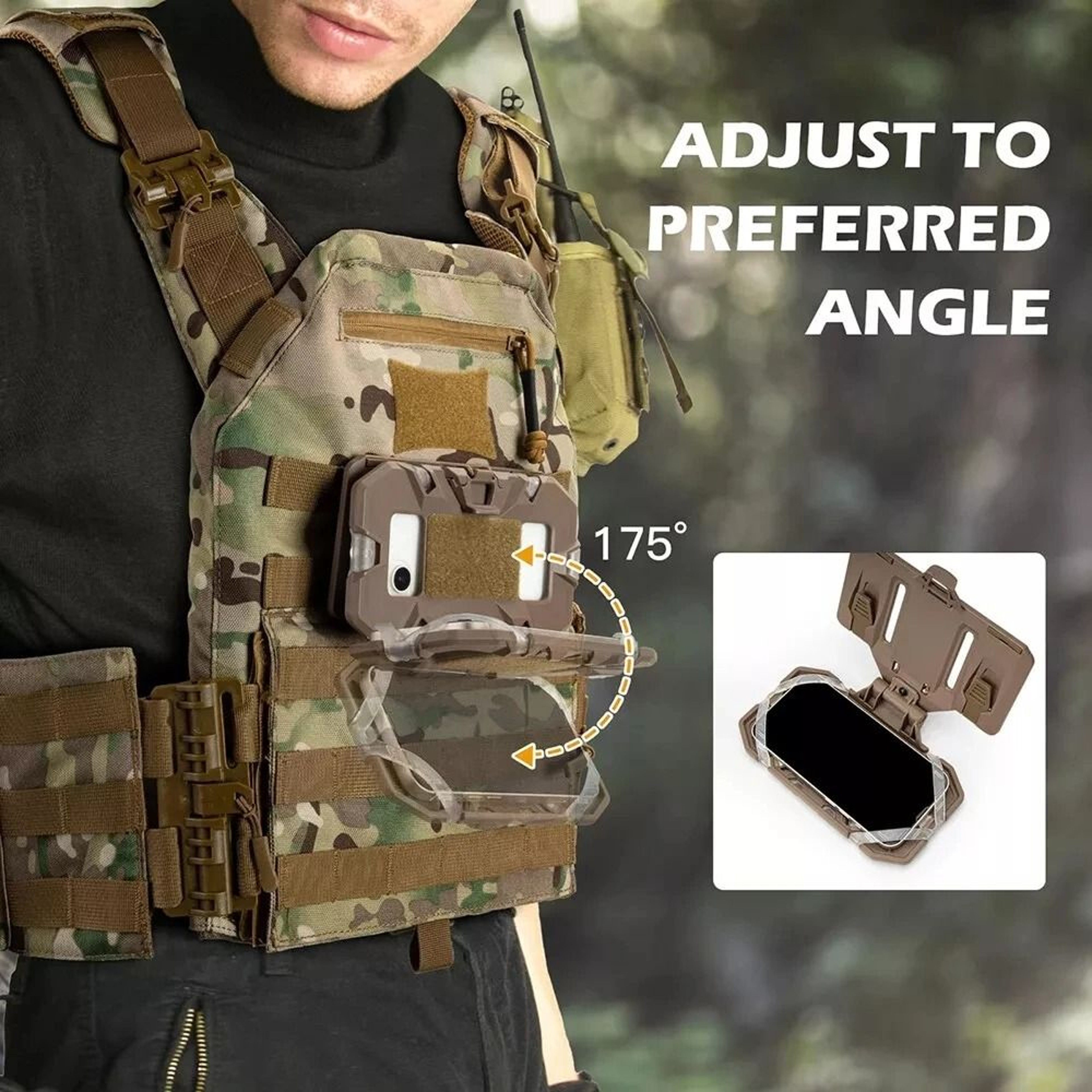 Tactical MOLLE Phone Holder With Folding Navigation Board Mount 5