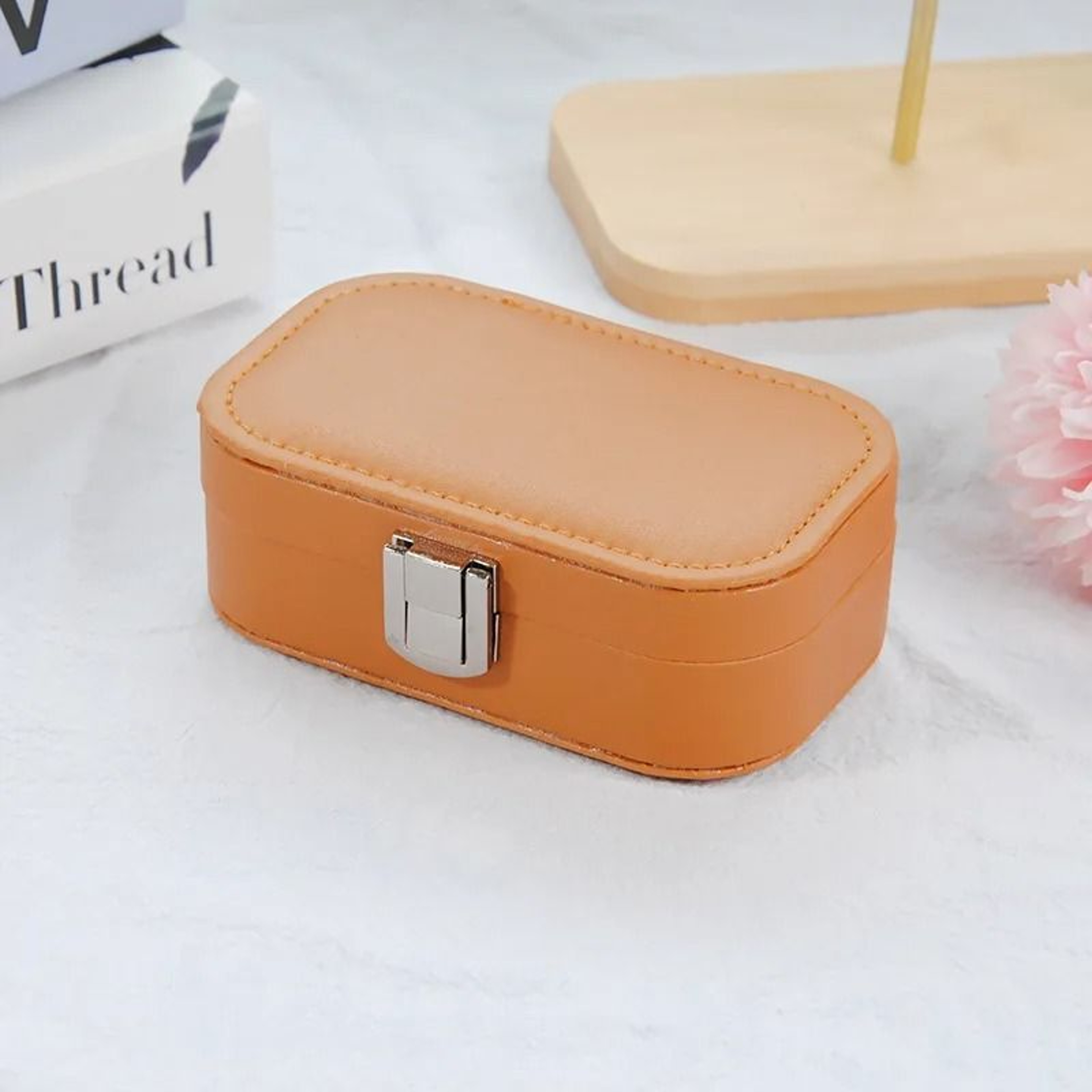 Portable Snap Button Jewelry Storage Box For Earrings Necklace And Rings 10