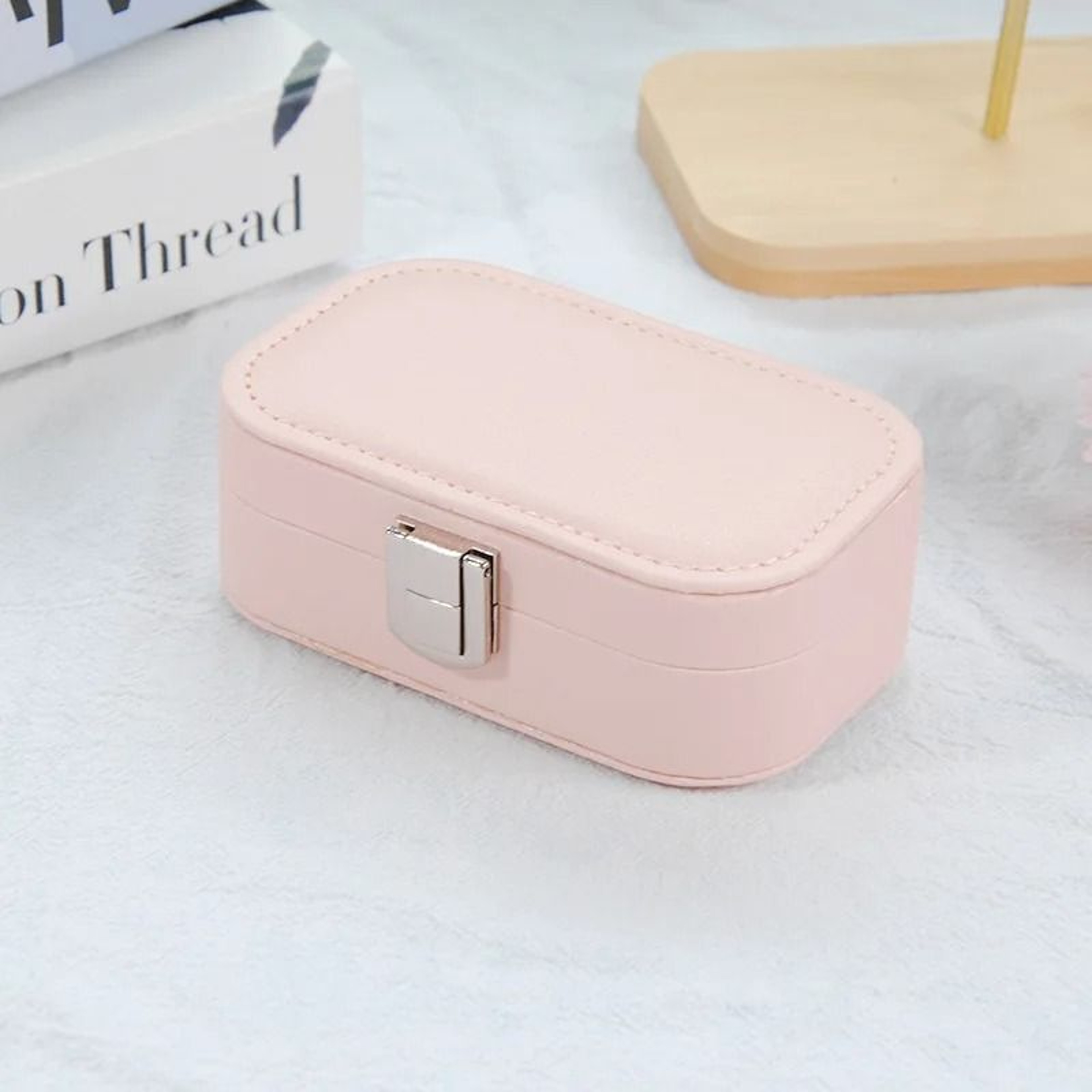 Portable Snap Button Jewelry Storage Box For Earrings Necklace And Rings 9
