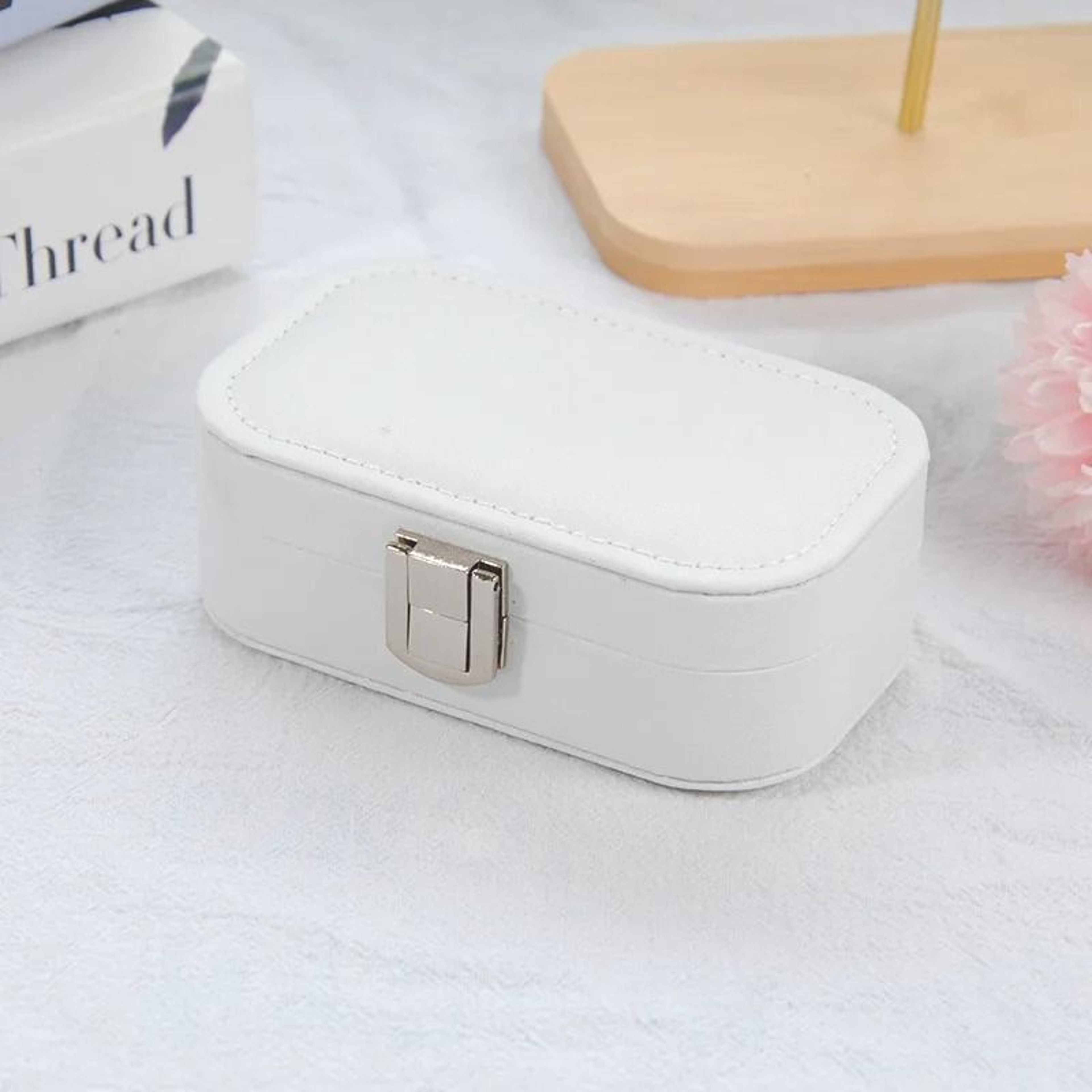Portable Snap Button Jewelry Storage Box For Earrings Necklace And Rings 2