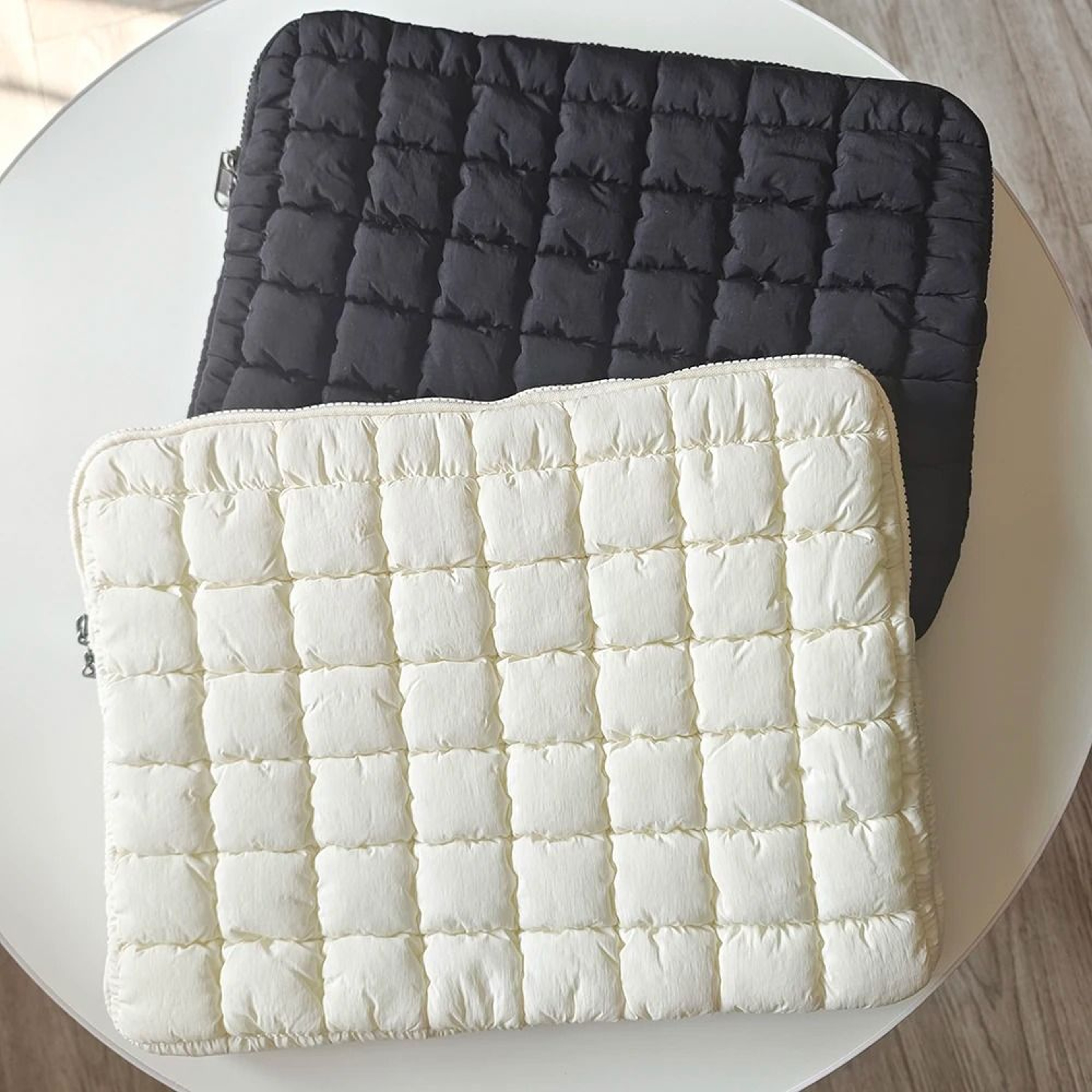 Quilted Puffy Laptop Sleeve Padded Protective Laptop Carrying Case 0