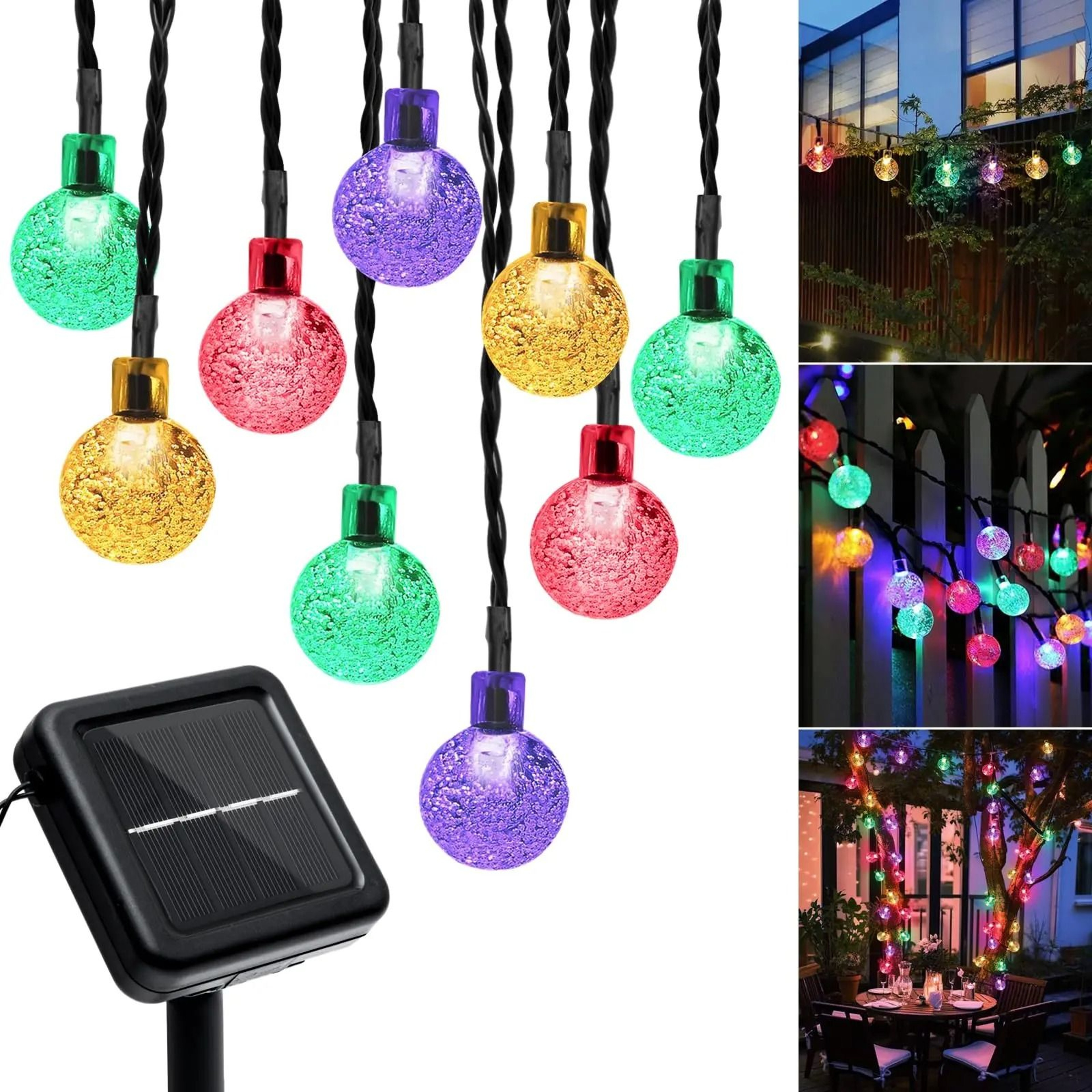 BubbleGlow Solar Bubble String Lights Outdoor Garden Decorative Party Lights 6