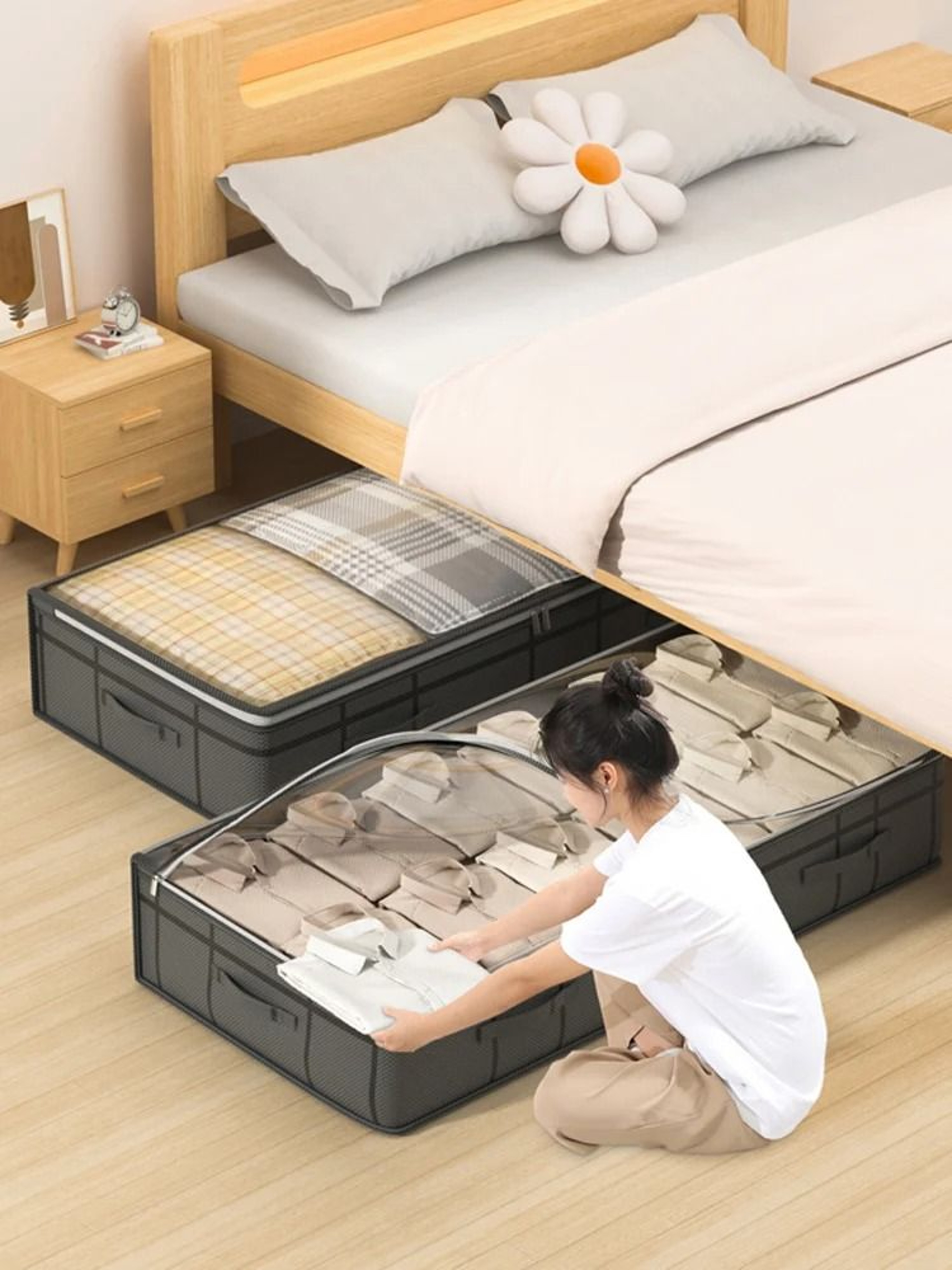 SpaceSaver Large Clothes Storage Bag Foldable Under Bed Organizer 5