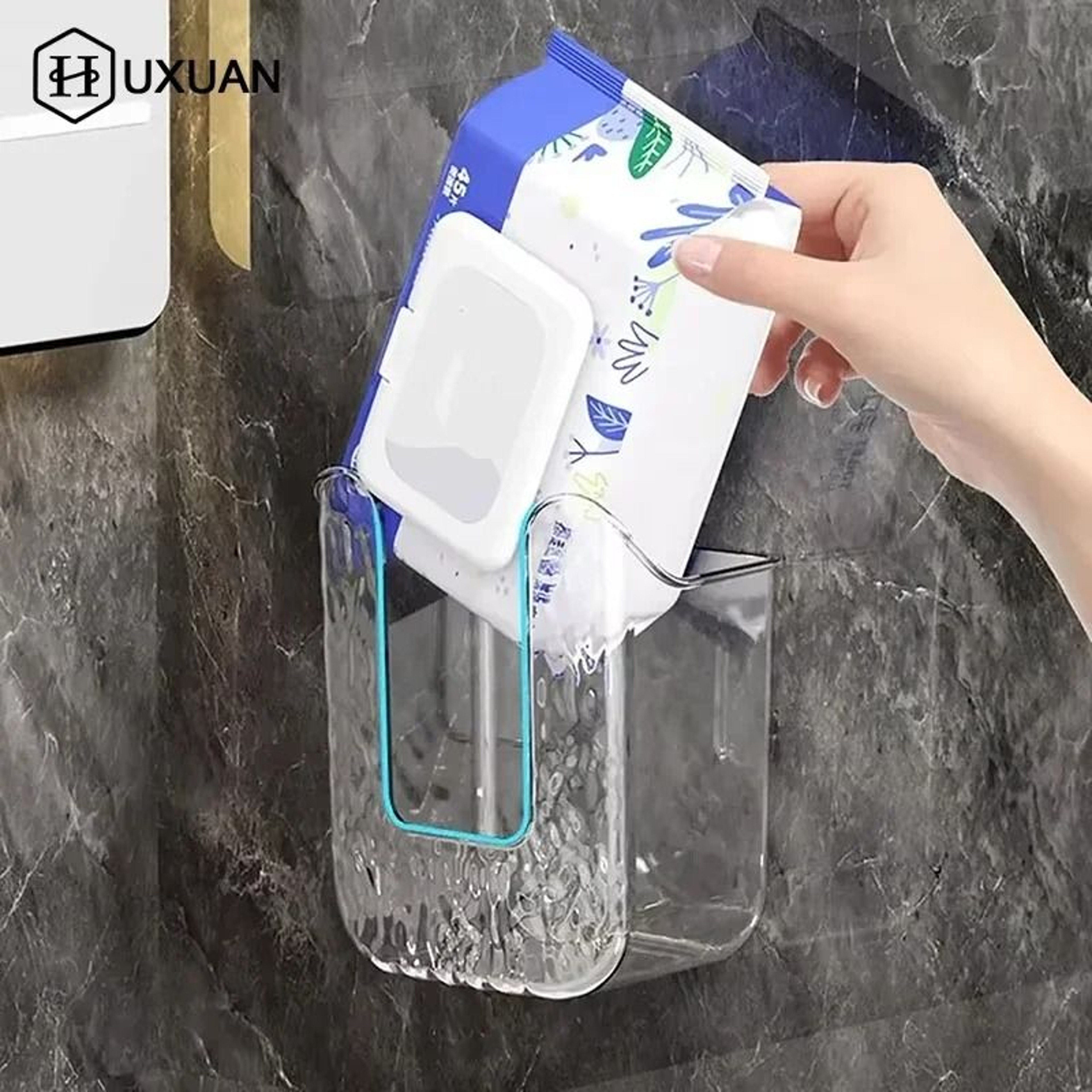 Wall Mounted Tissue Box Organizer With Large Opening Bathroom Tissue Holder 4