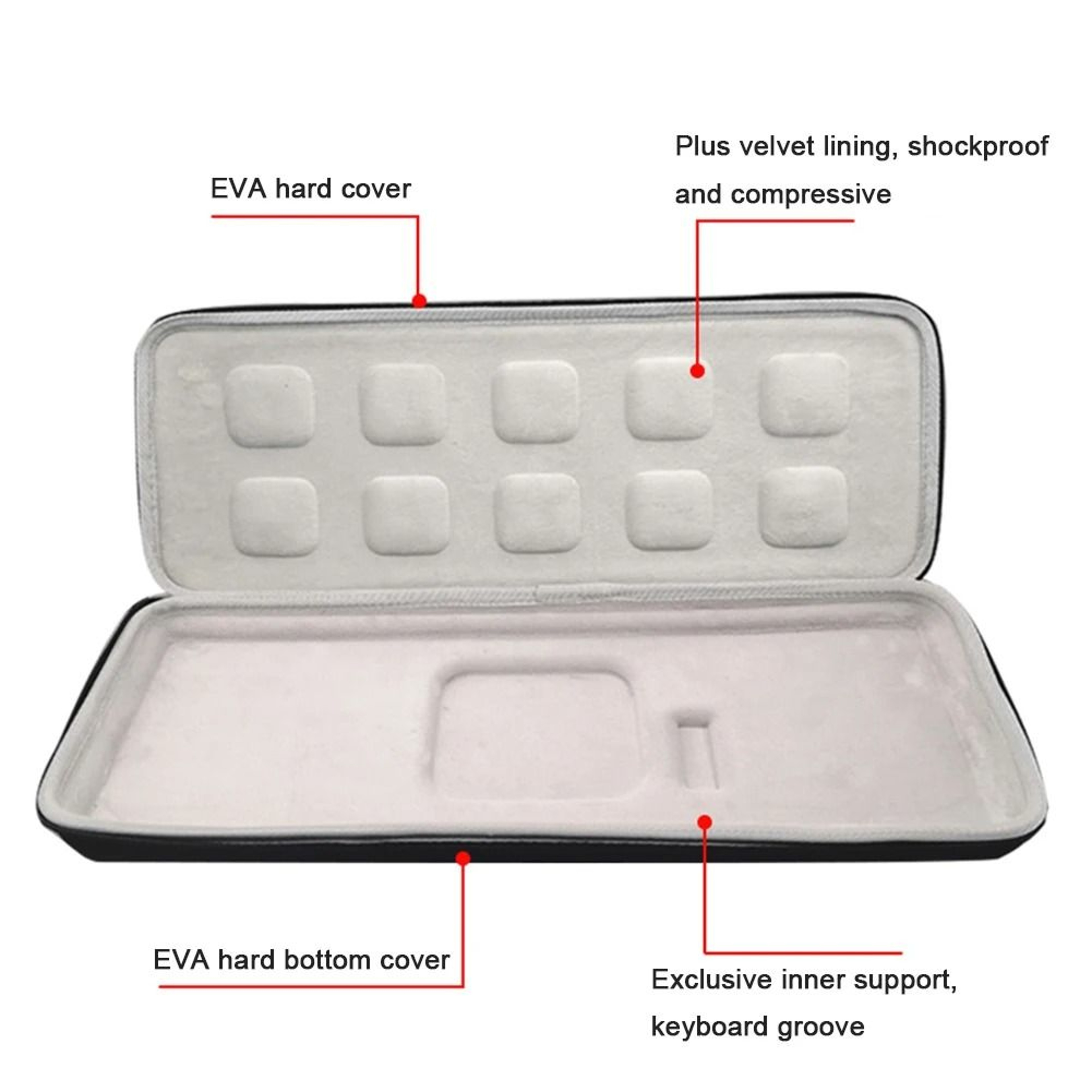 Hard Shell Keyboard Carrying Case Compatible With Logitech MX Keys 3