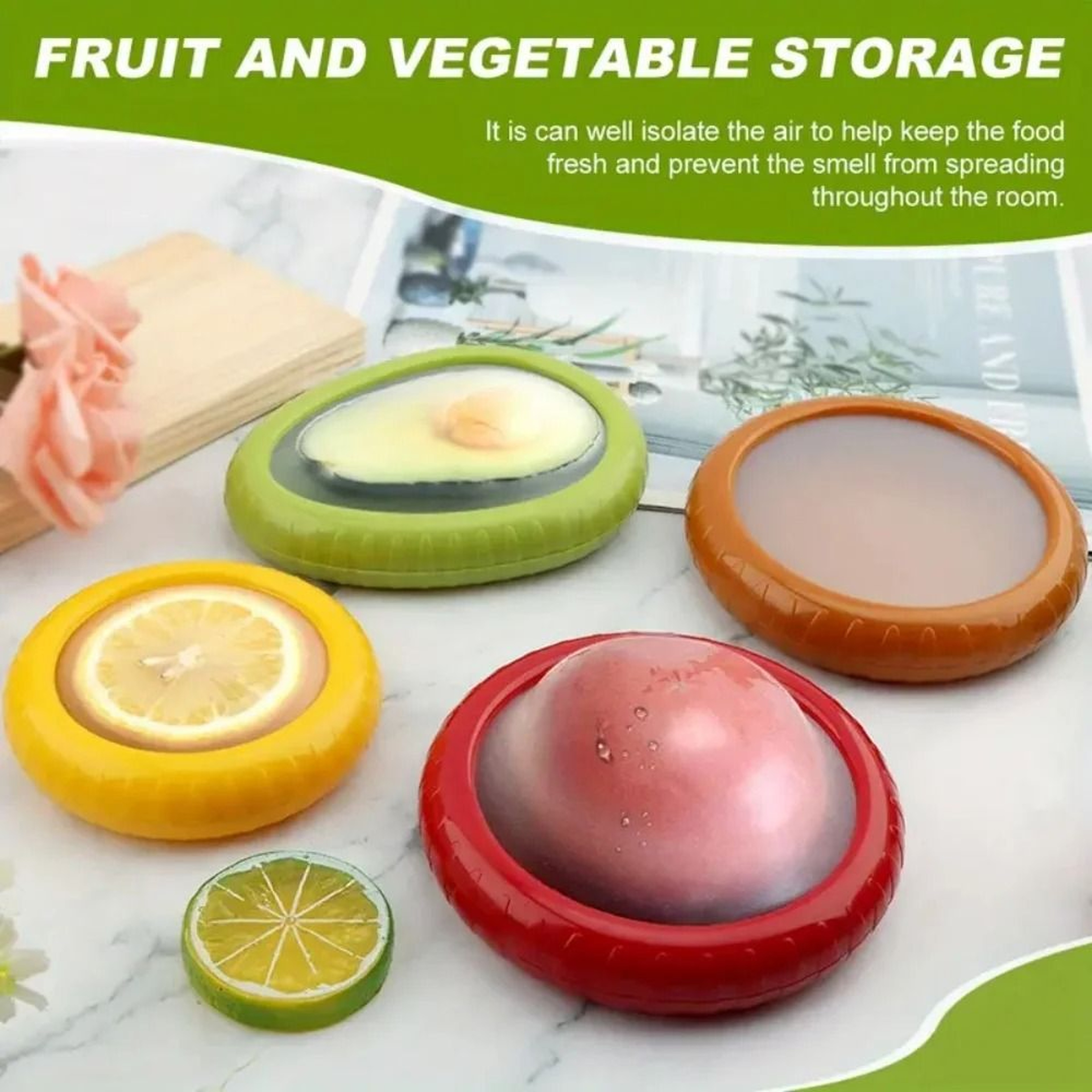 Silicone Fruit And Vegetable Storage Container Leak Proof Stackable Food Box 10